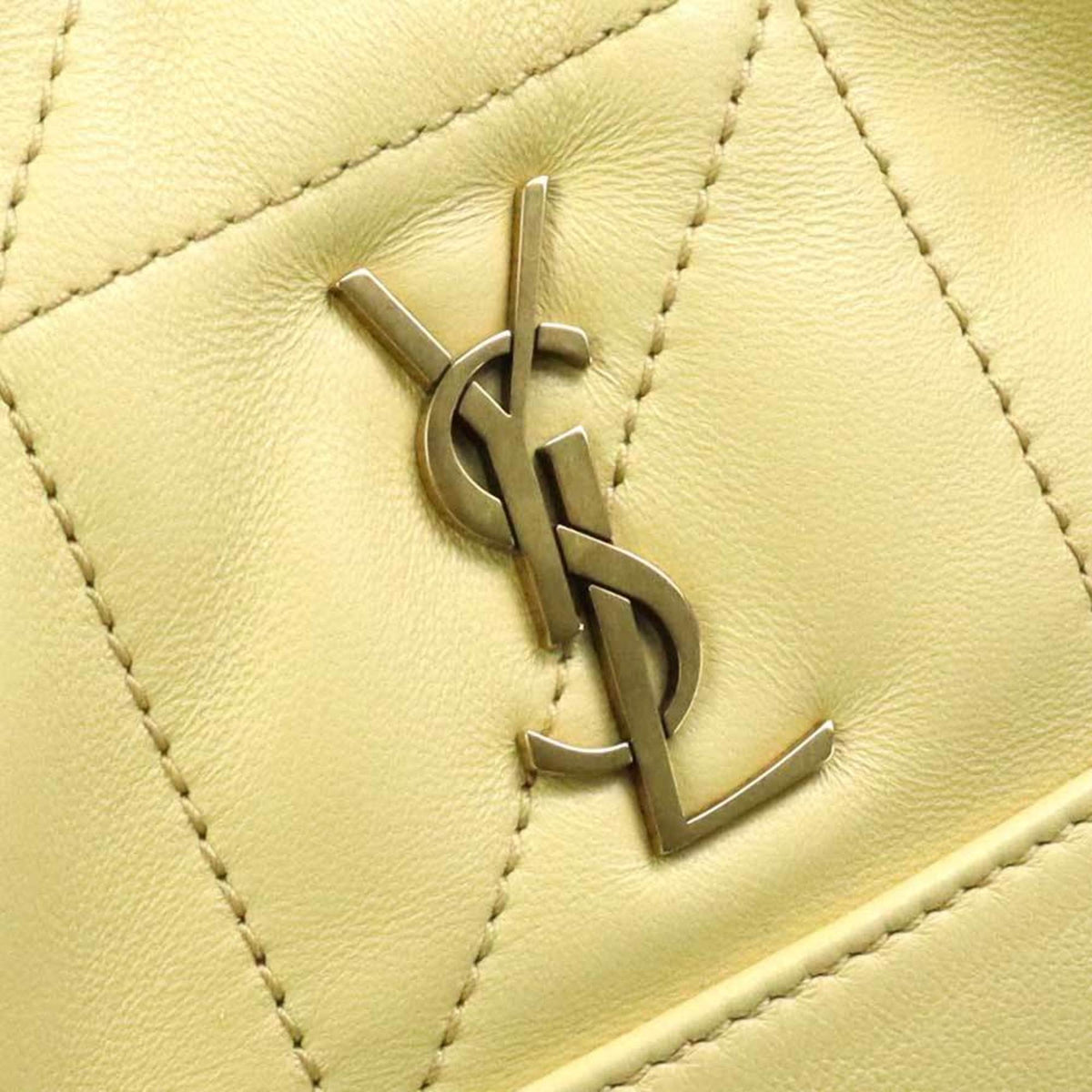 Saint Laurent Cream Yellow Leather Shoulder Bag (Pre-Owned)