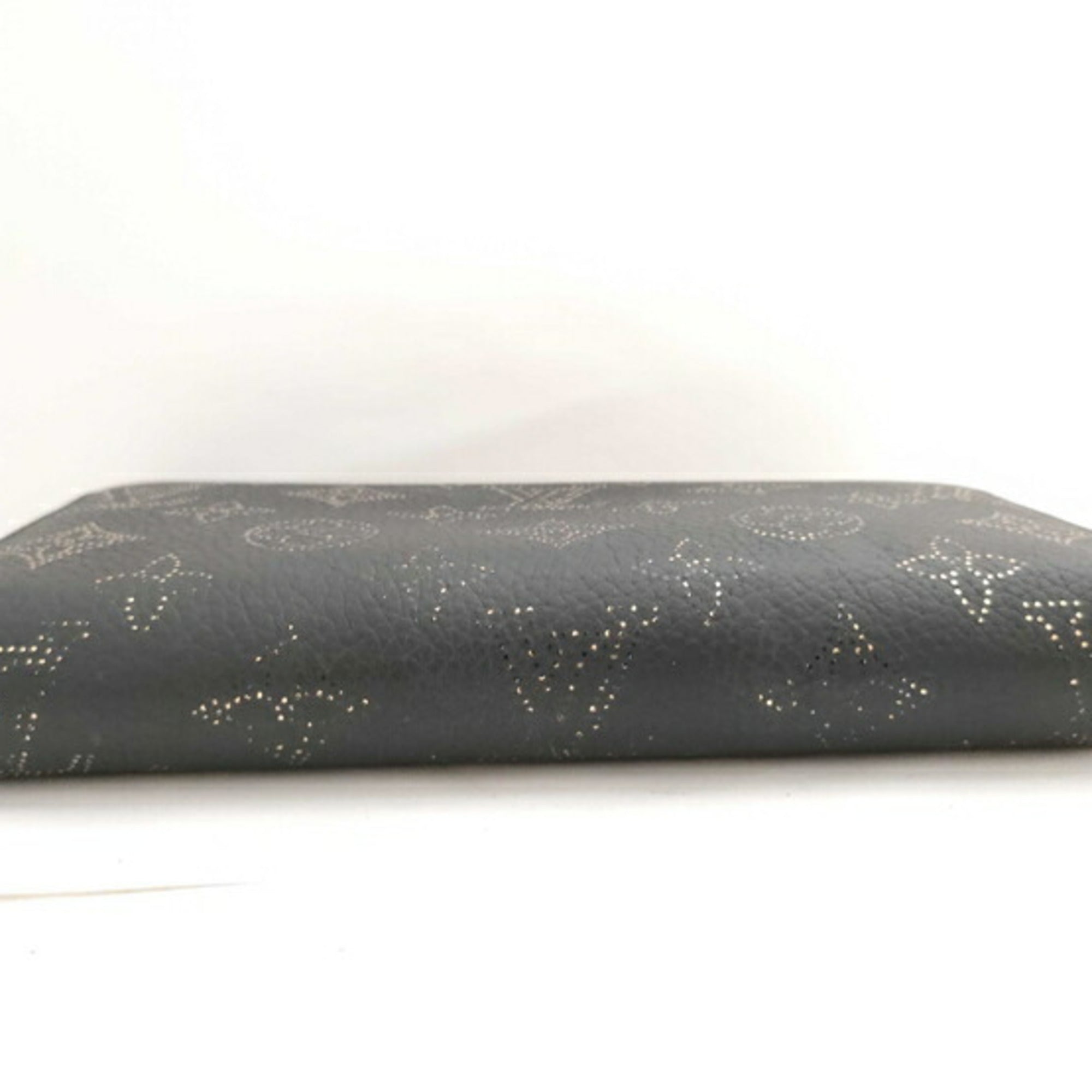 Louis Vuitton Black Leather Long Wallet (Bi-Fold) (Pre-Owned)