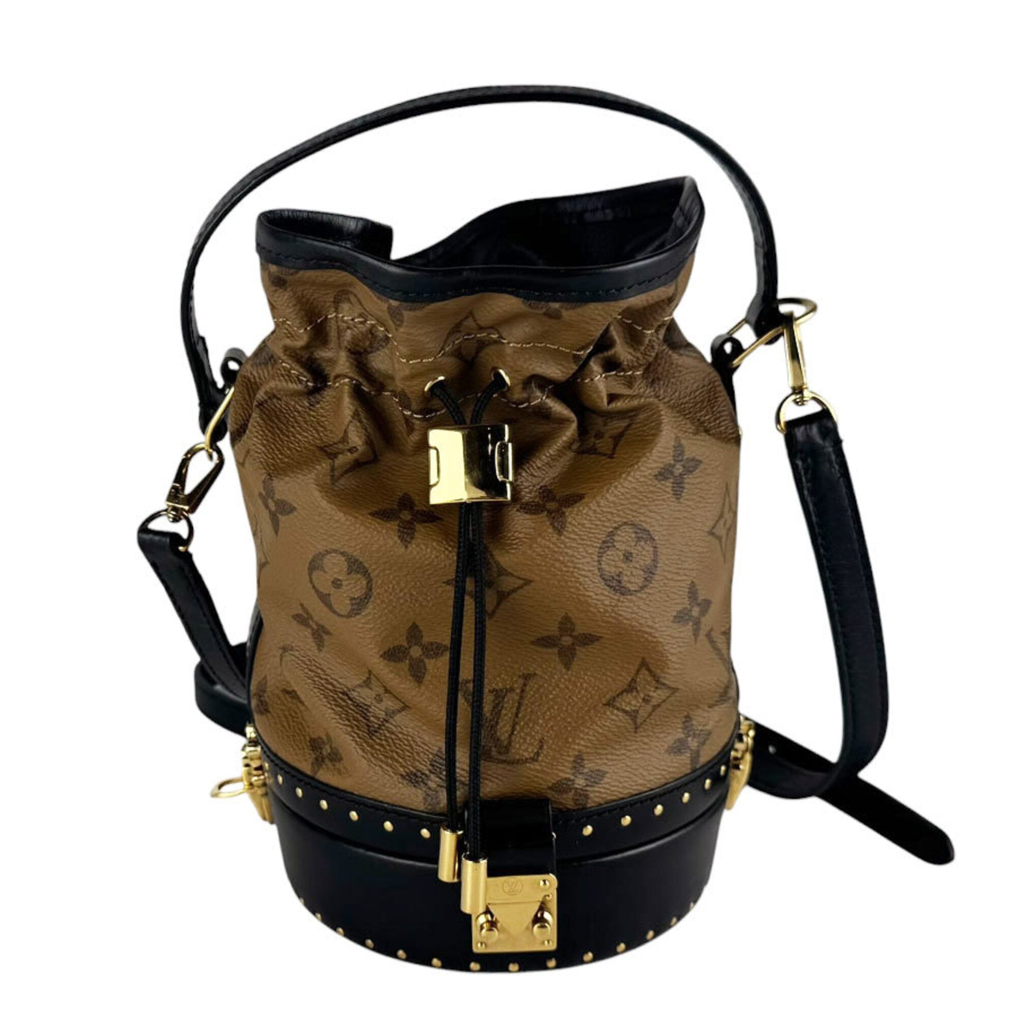 Louis Vuitton Black Brown Monogram Reverse Monogram Reverse Shoulder Bag (Pre-Owned)
