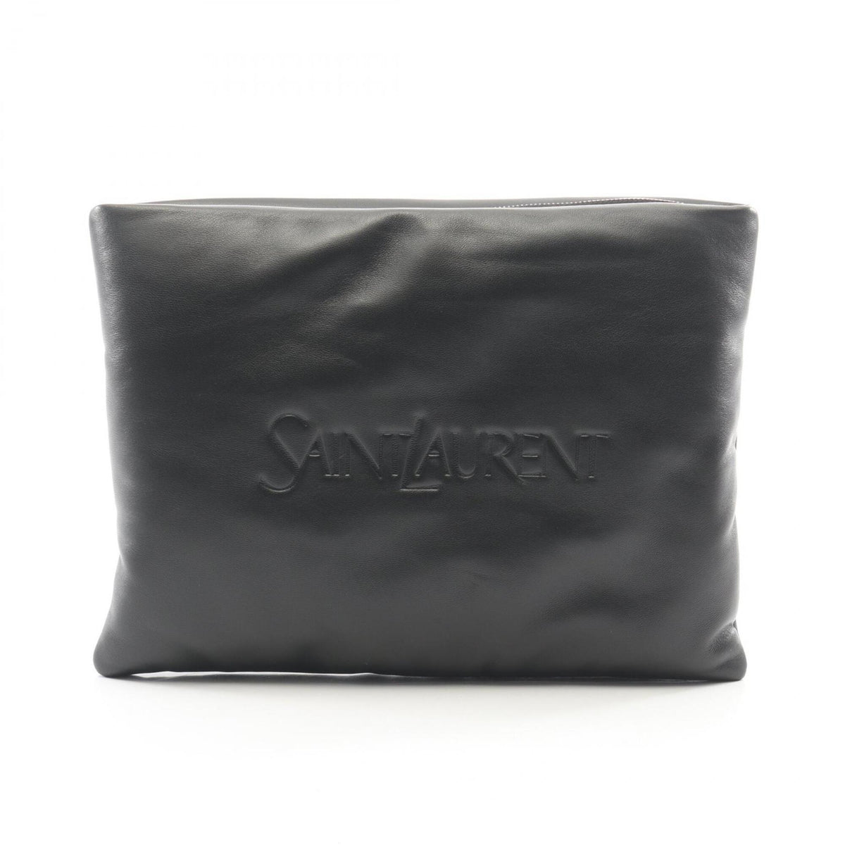 Yves Saint Laurent Black Leather Clutch Bag Pouch (Pre-Owned)
