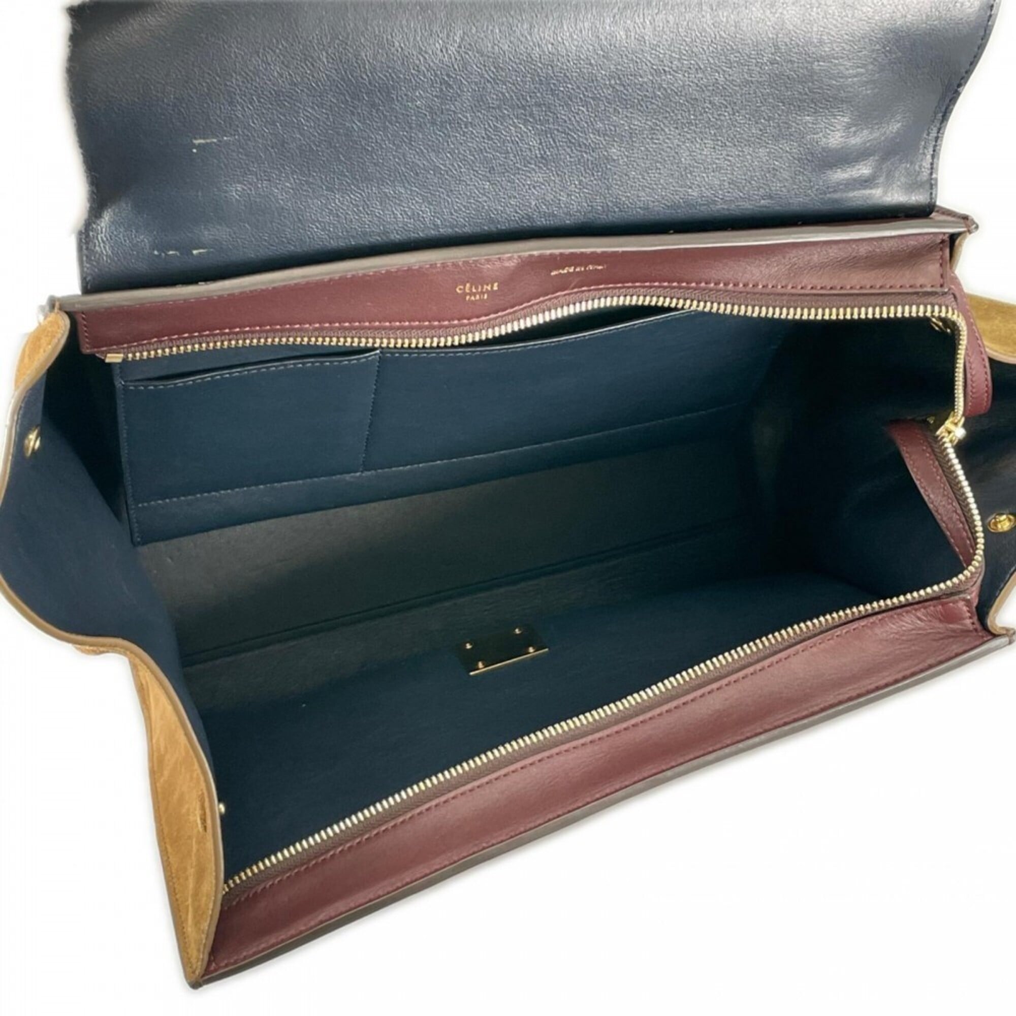 Celine Wine Leather Handbag (Pre-Owned)