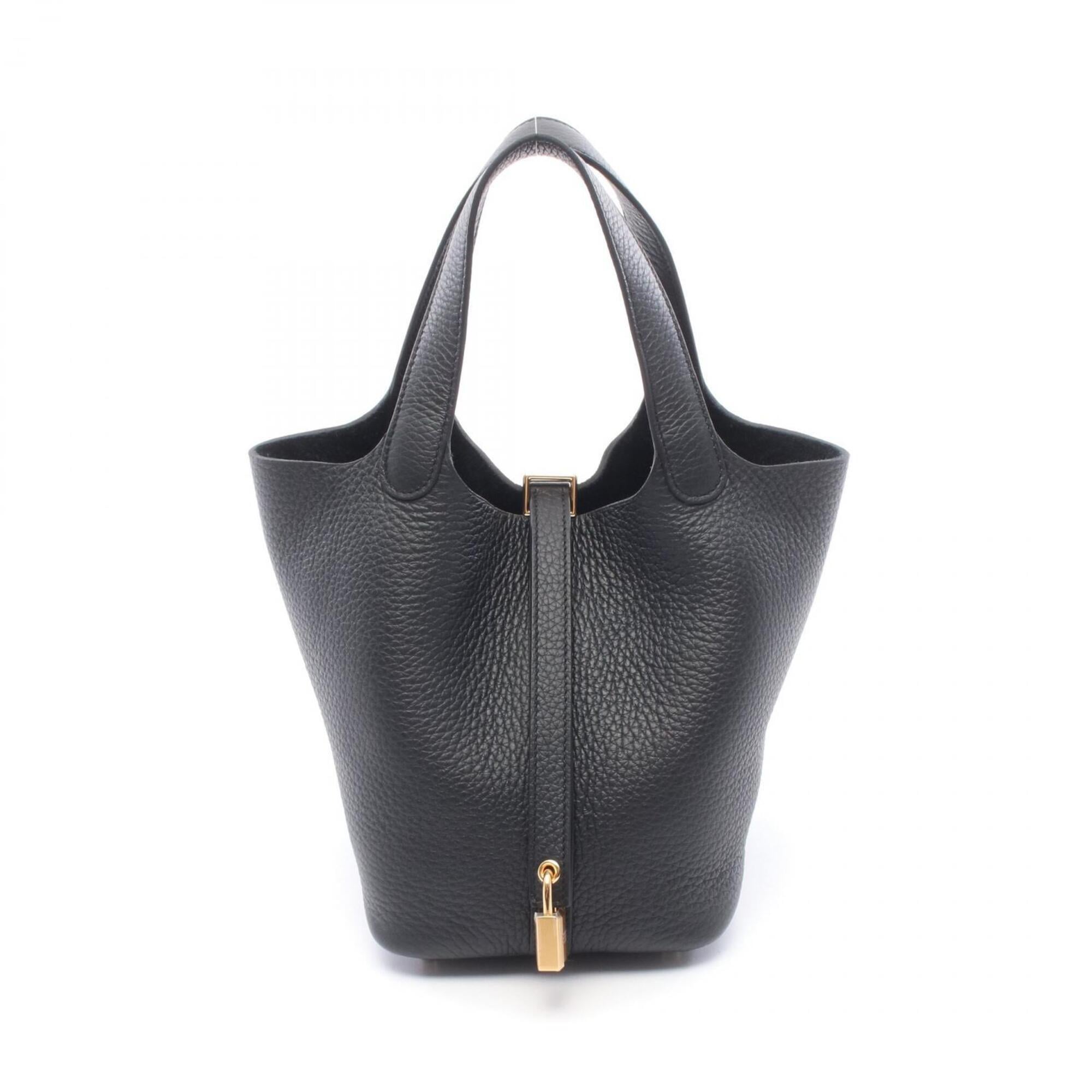 Hermes Black Taurillon Clemence Leather Handbag (Pre-Owned)