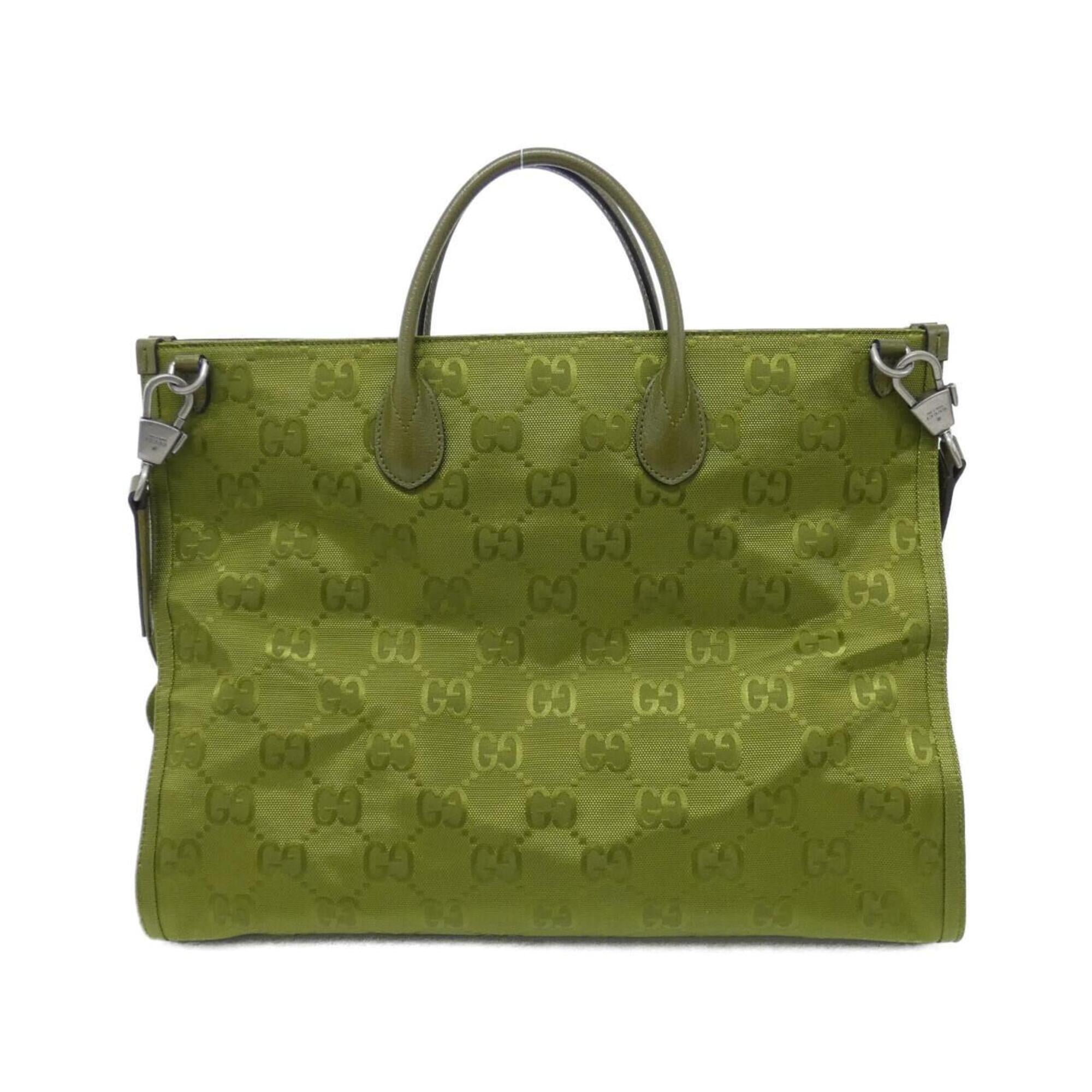 Gucci Green Nylon Leather Handbag (Pre-Owned)