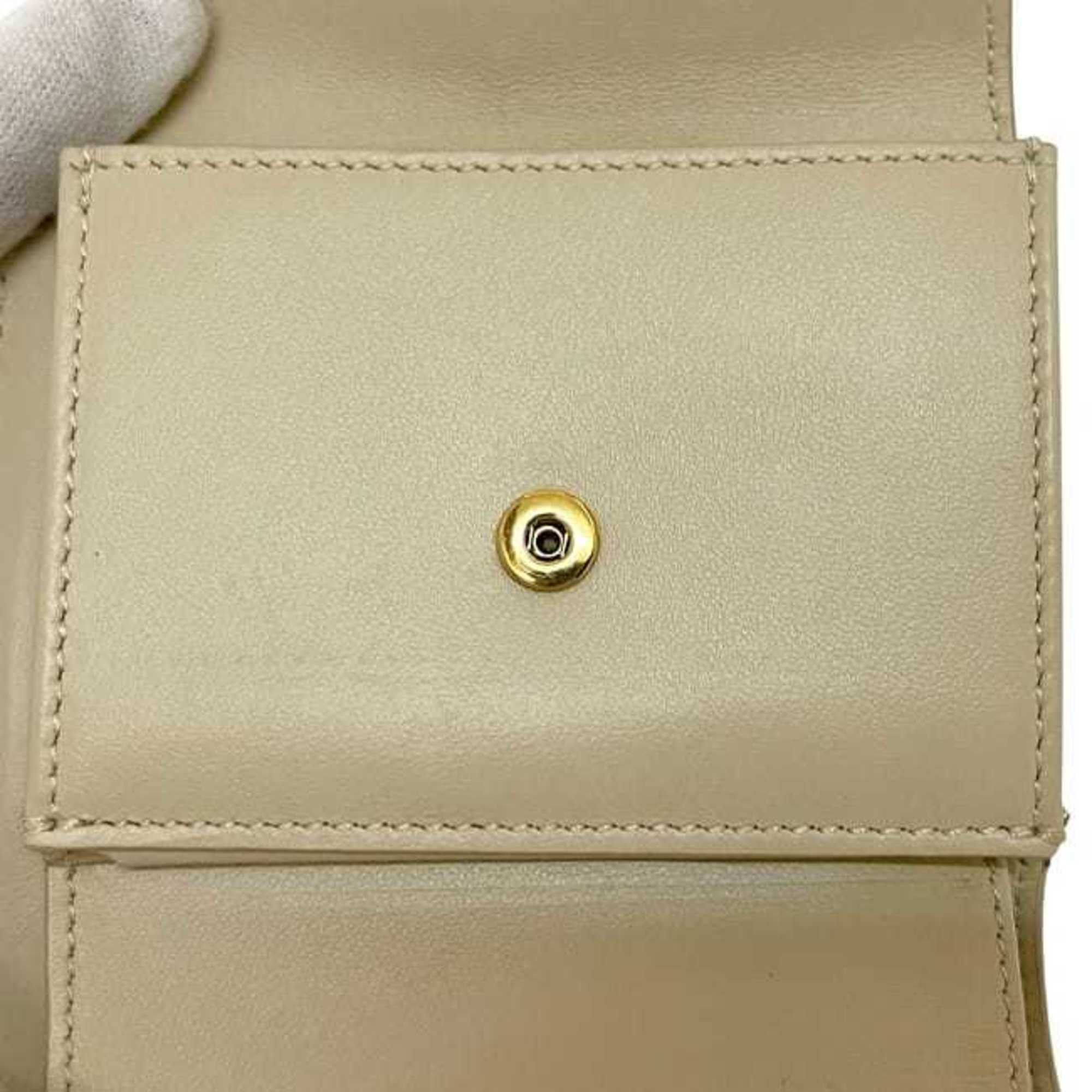 Celine Beige Cream Leather Wallet (Bi-Fold) (Pre-Owned)