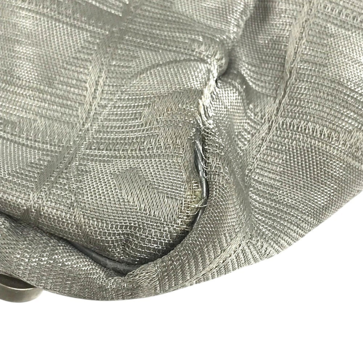 Chanel Silver Nylon Jacquard Shoulder Bag Tote Bag (Pre-Owned)