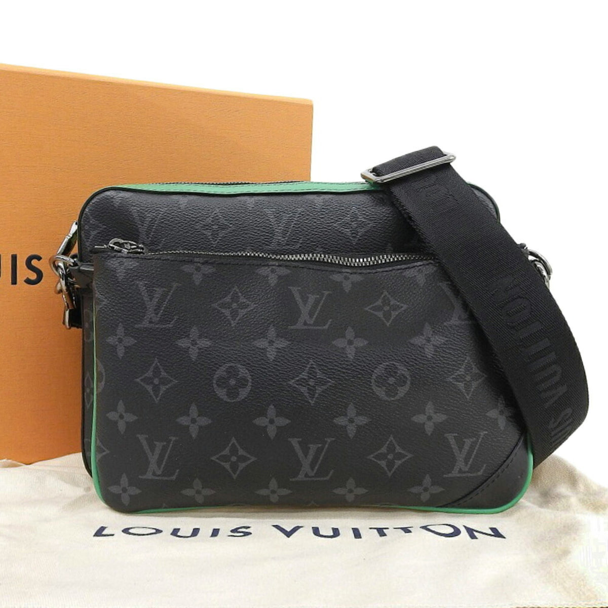 Louis Vuitton Green Monogram Eclipse Pvc Shoulder Bag (Pre-Owned)