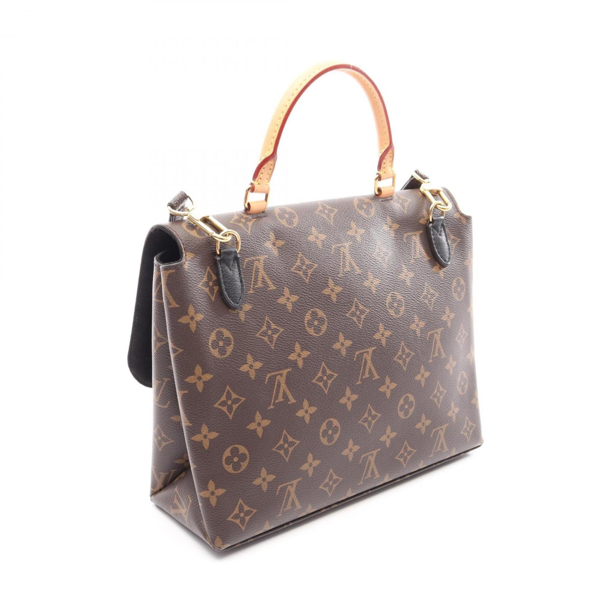 Louis Vuitton Black Brown Noir Pvc Coated Canvas Leather Handbag (Pre-Owned)