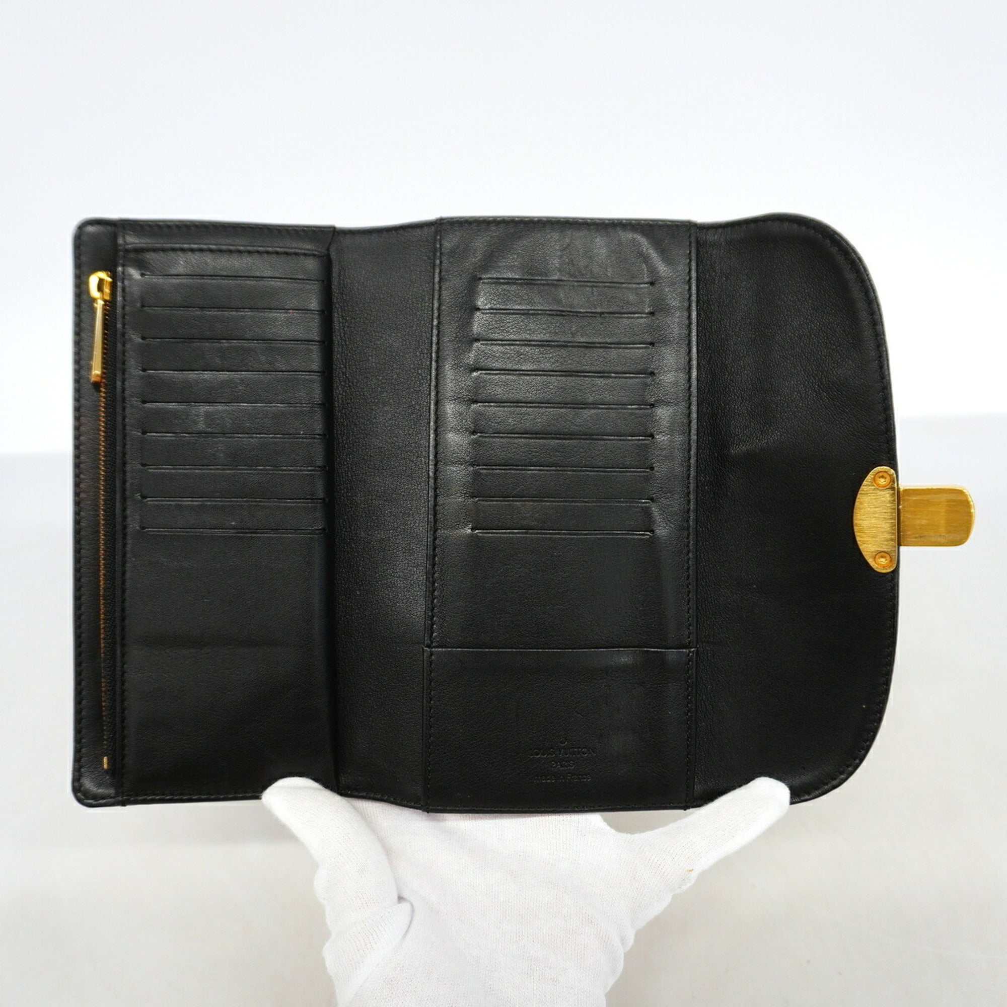 Louis Vuitton Noir Long Wallet (Tri-Fold) (Pre-Owned)