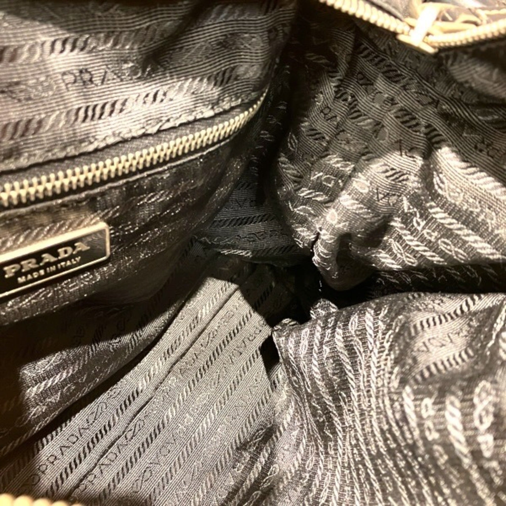 Prada Black Nylon Leather Handbag (Pre-Owned)