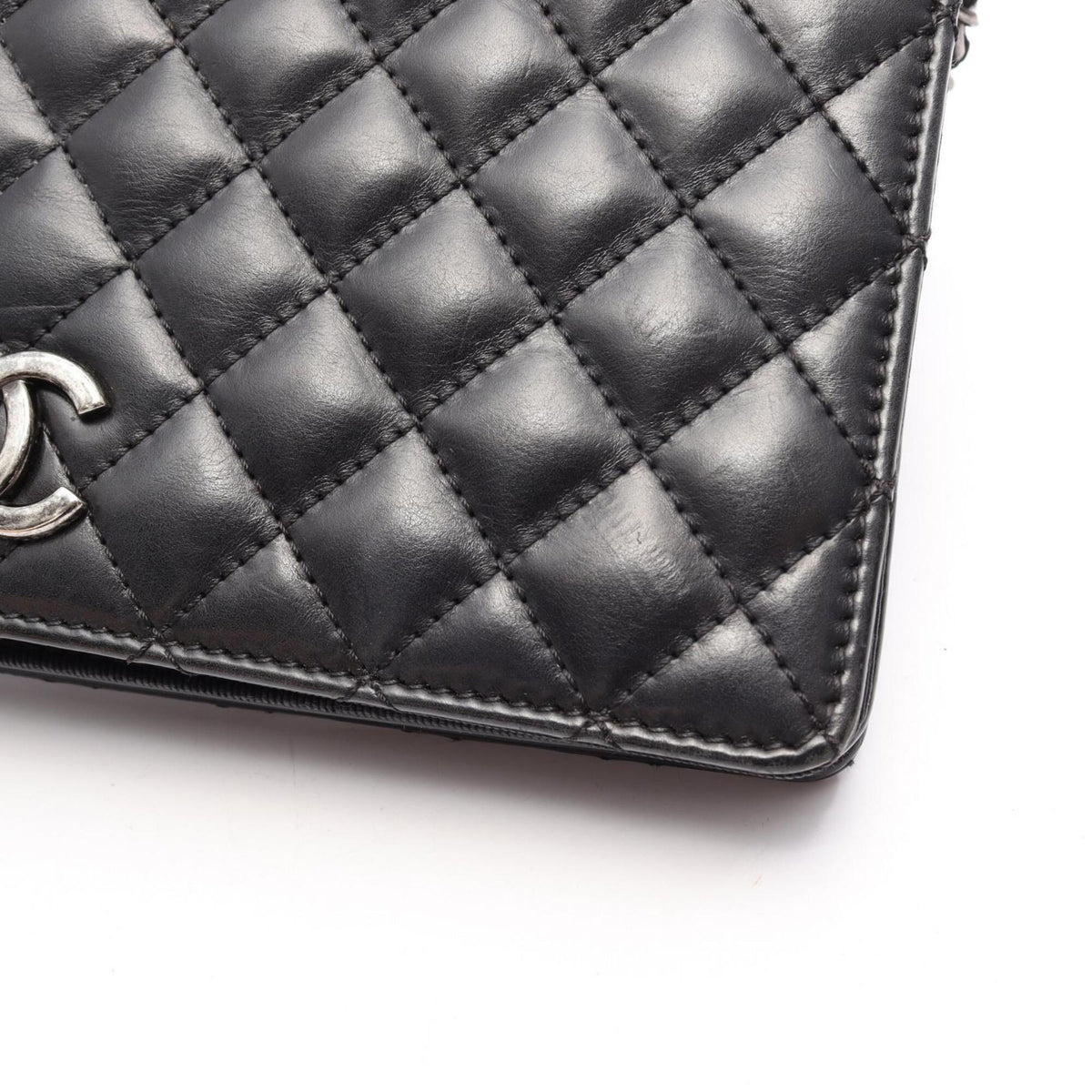 Chanel Black Leather Handbag Shoulder Bag (Pre-Owned)