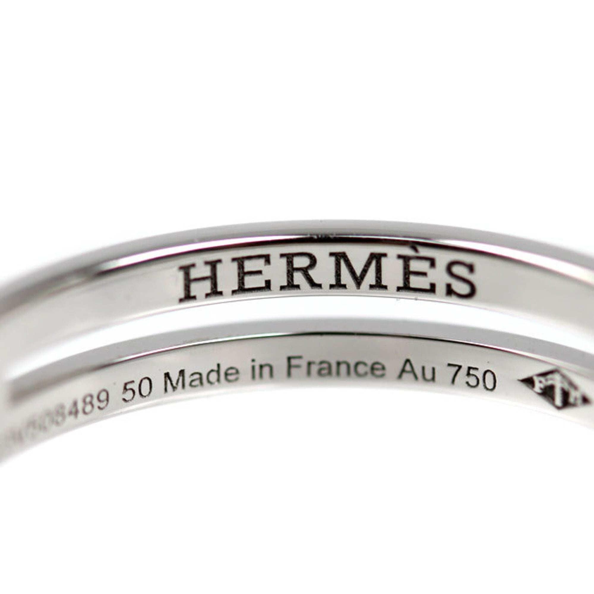 Hermes White Gold (18K) Band Ring (Pre-Owned)