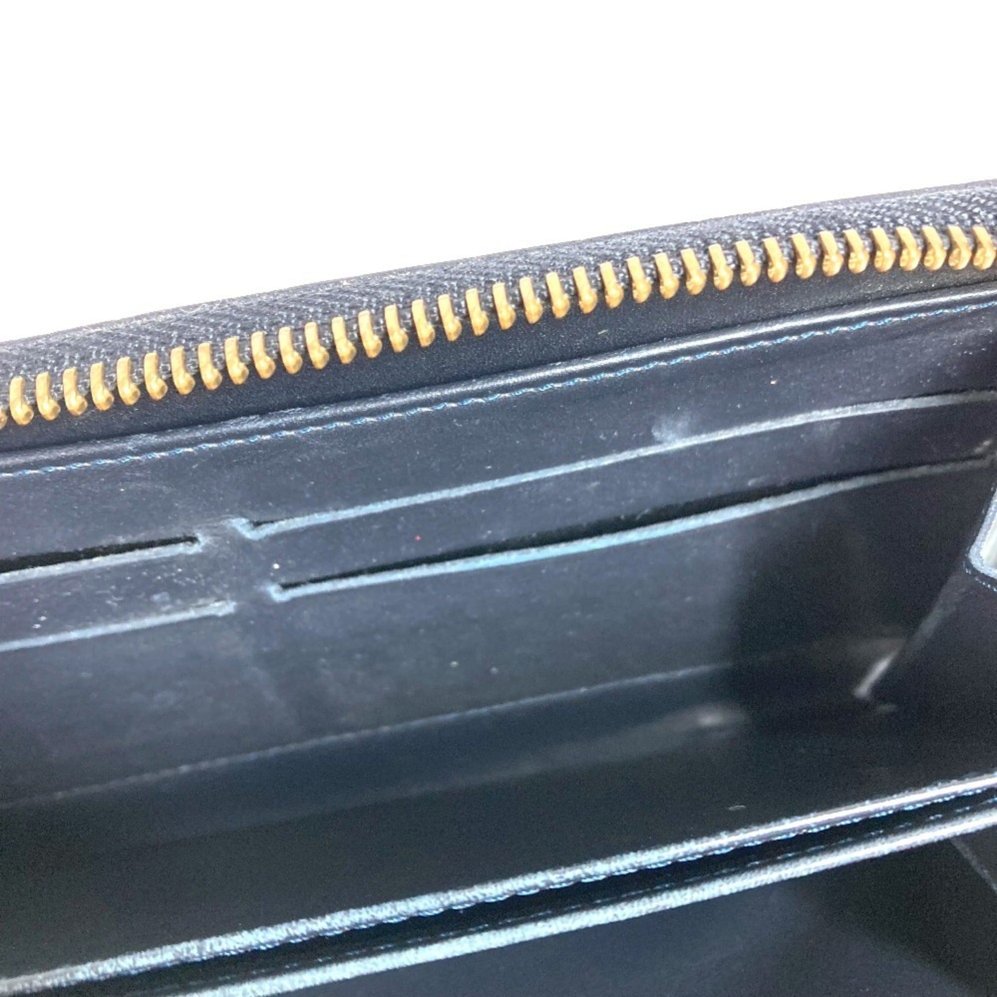 Louis Vuitton Black Green Patent Leather Long Wallet (Bi-Fold) (Pre-Owned)