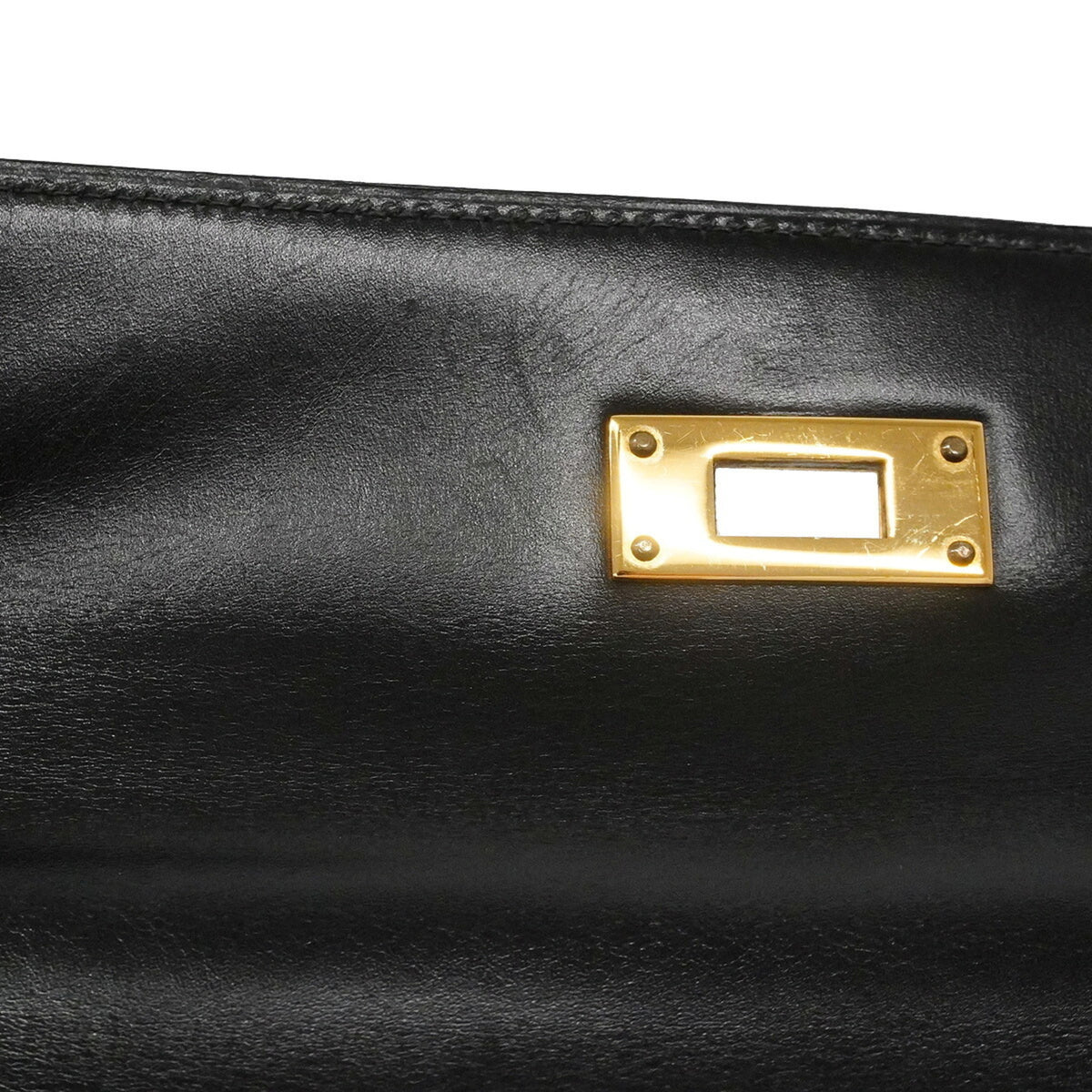 Hermes Black Box Calf Leather Handbag (Pre-Owned)