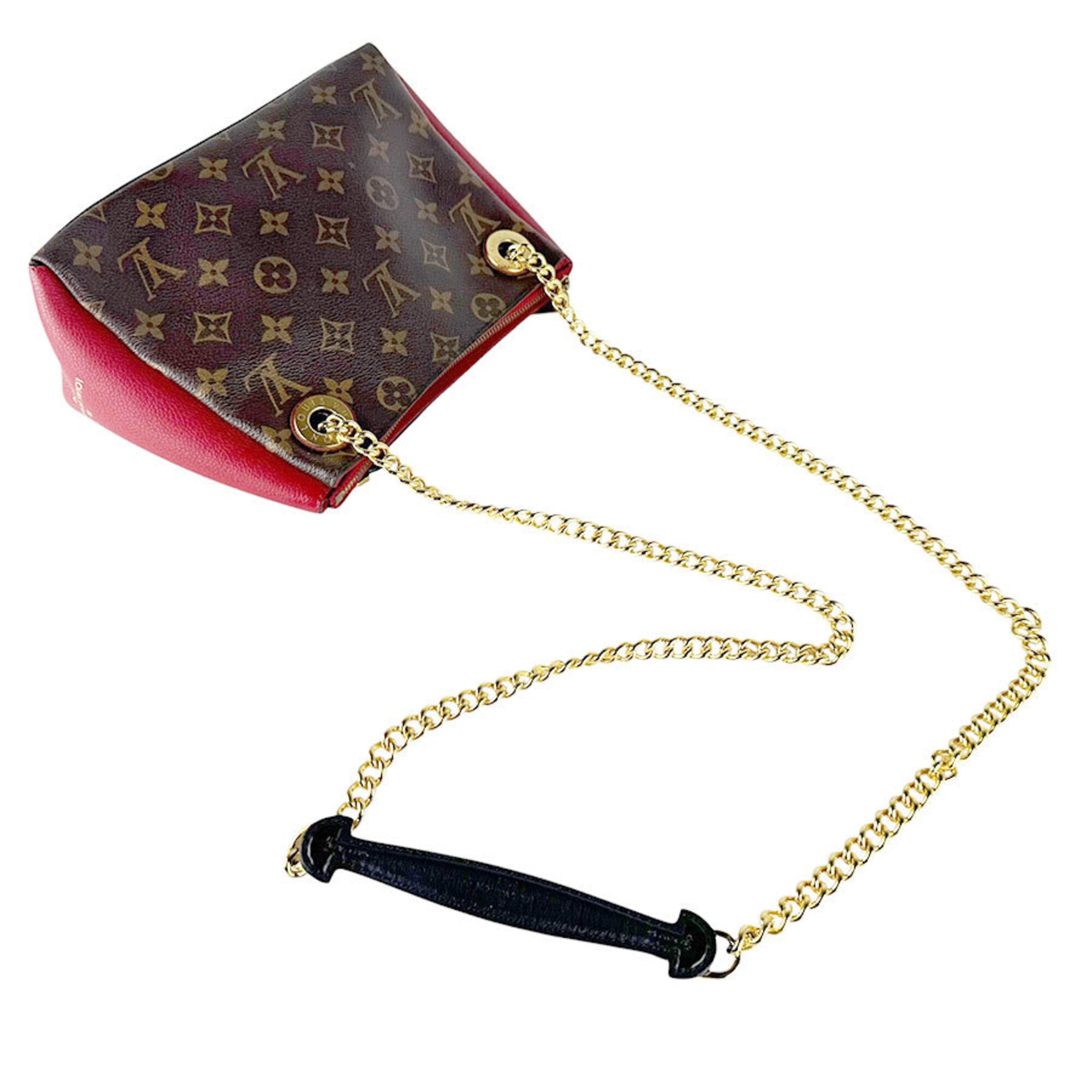 Louis Vuitton Black Brown Monogram Red Color Monogram Shoulder Bag (Pre-Owned)
