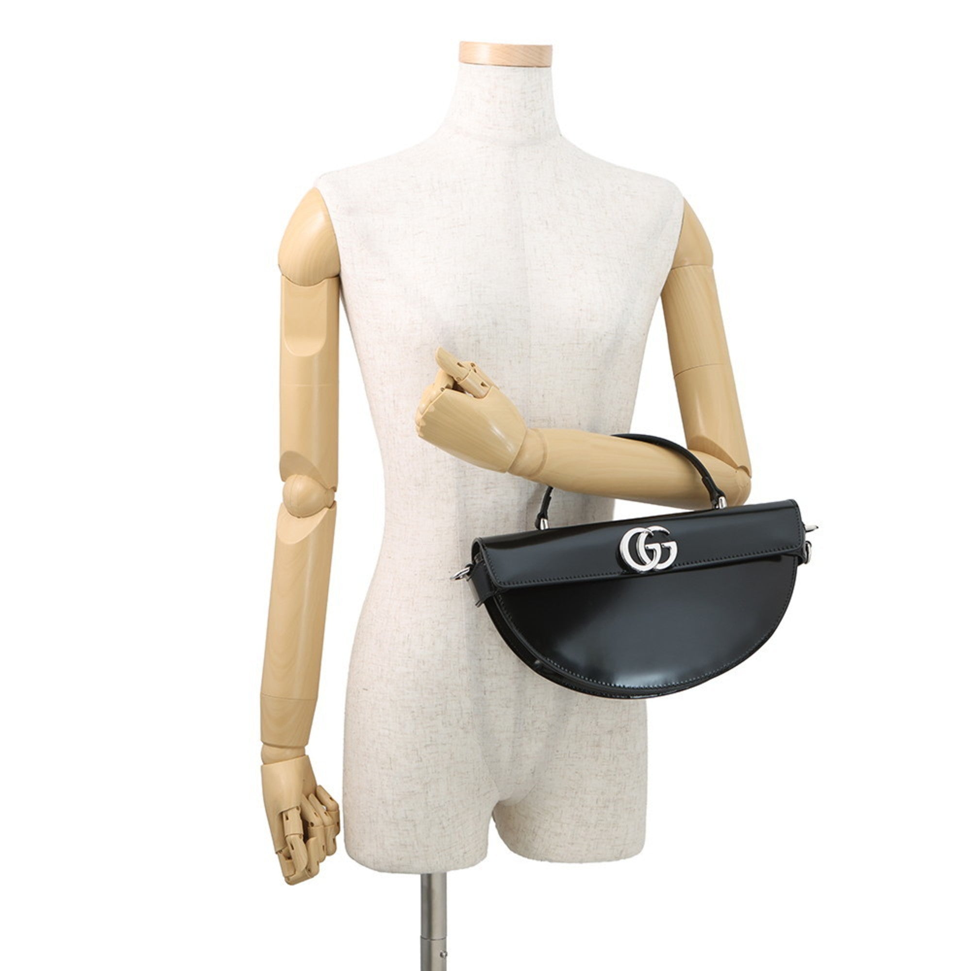 Gucci Black Leather Handbag Shoulder Bag (Pre-Owned)