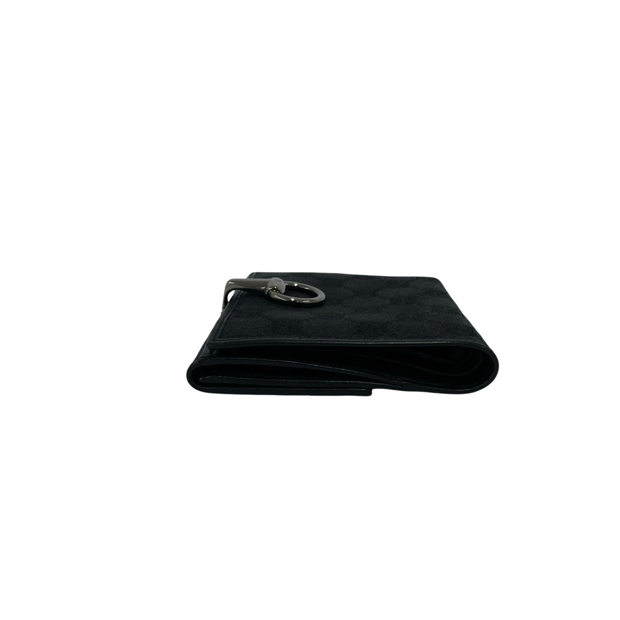 Gucci Black Canvas Leather Wallet (Bi-Fold) (Pre-Owned)