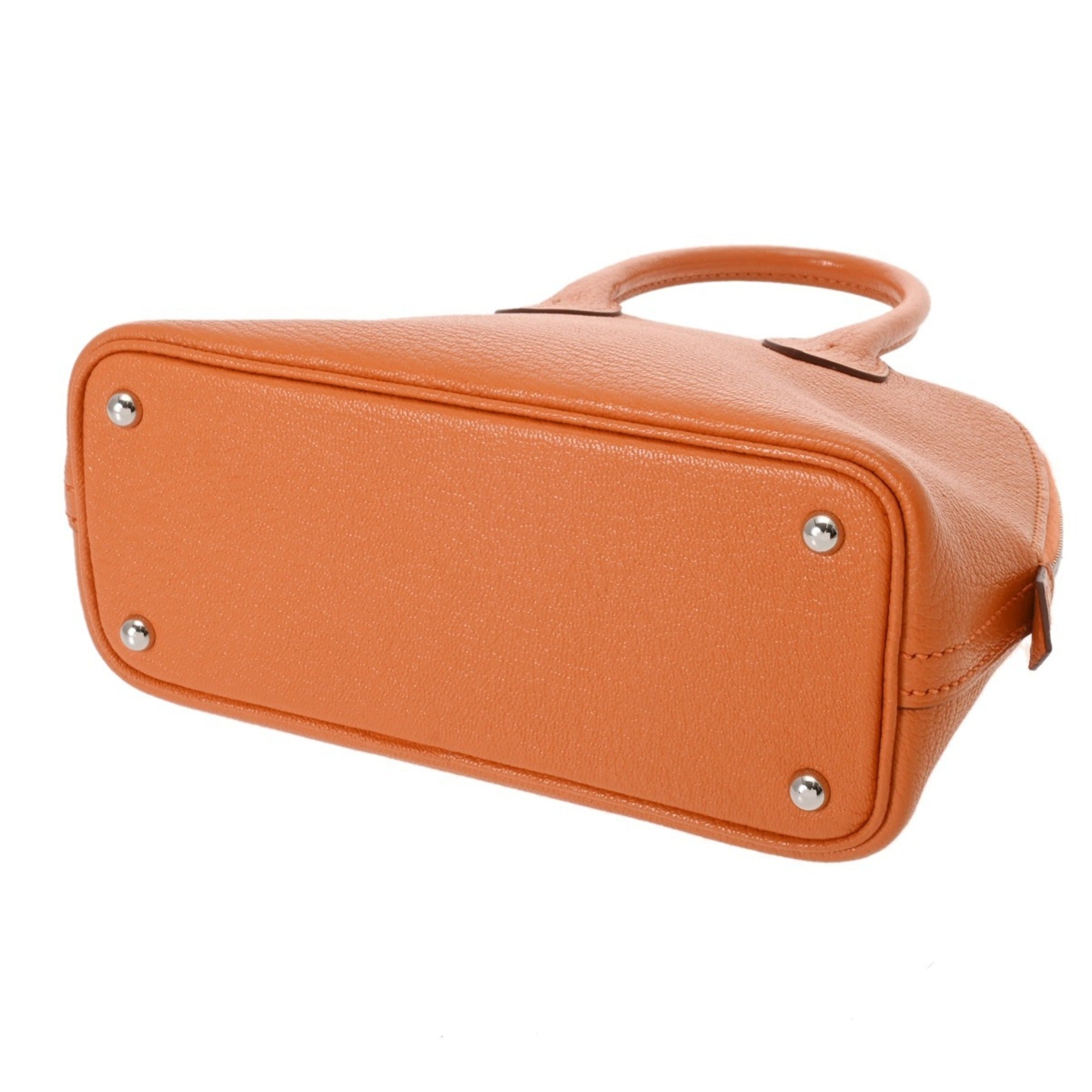 Hermes Orange Chevre Leather Handbag (Pre-Owned)
