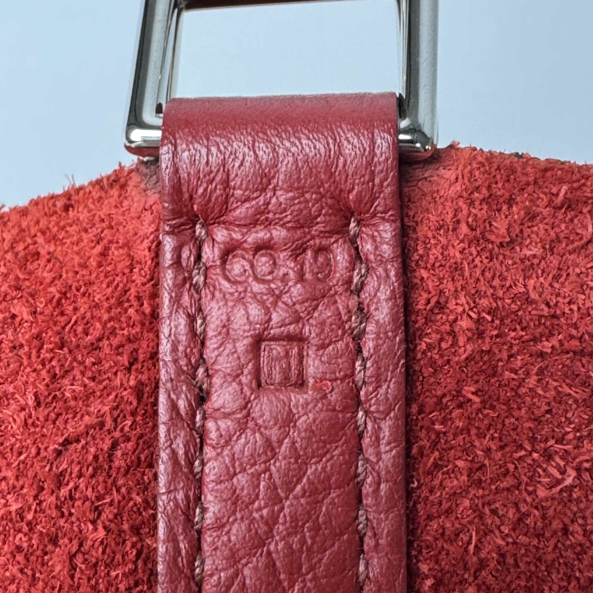 Hermes Rouge H Taurillon Clemence Leather Handbag (Pre-Owned)