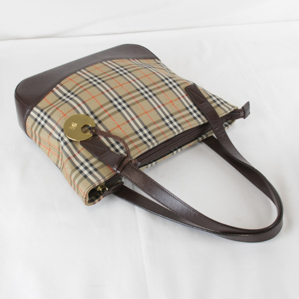 Burberry Beige Canvas Leather Tote Bag (Pre-Owned)