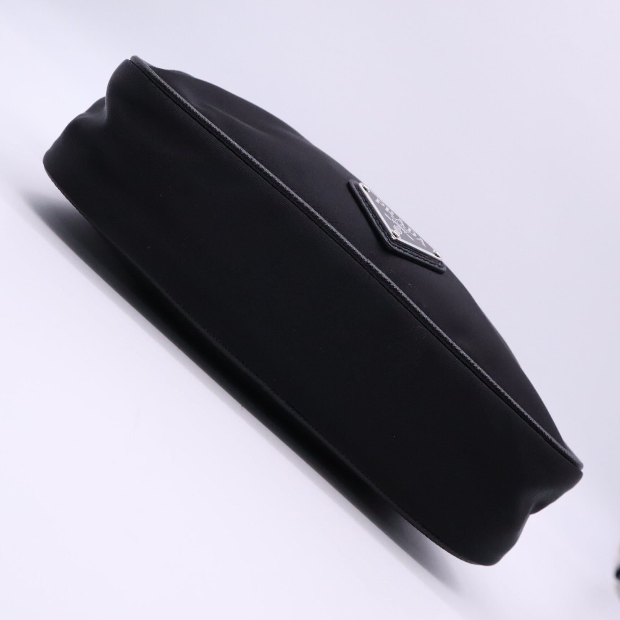 Prada Saffiano Black Nylon Shoulder Bag (Pre-Owned)