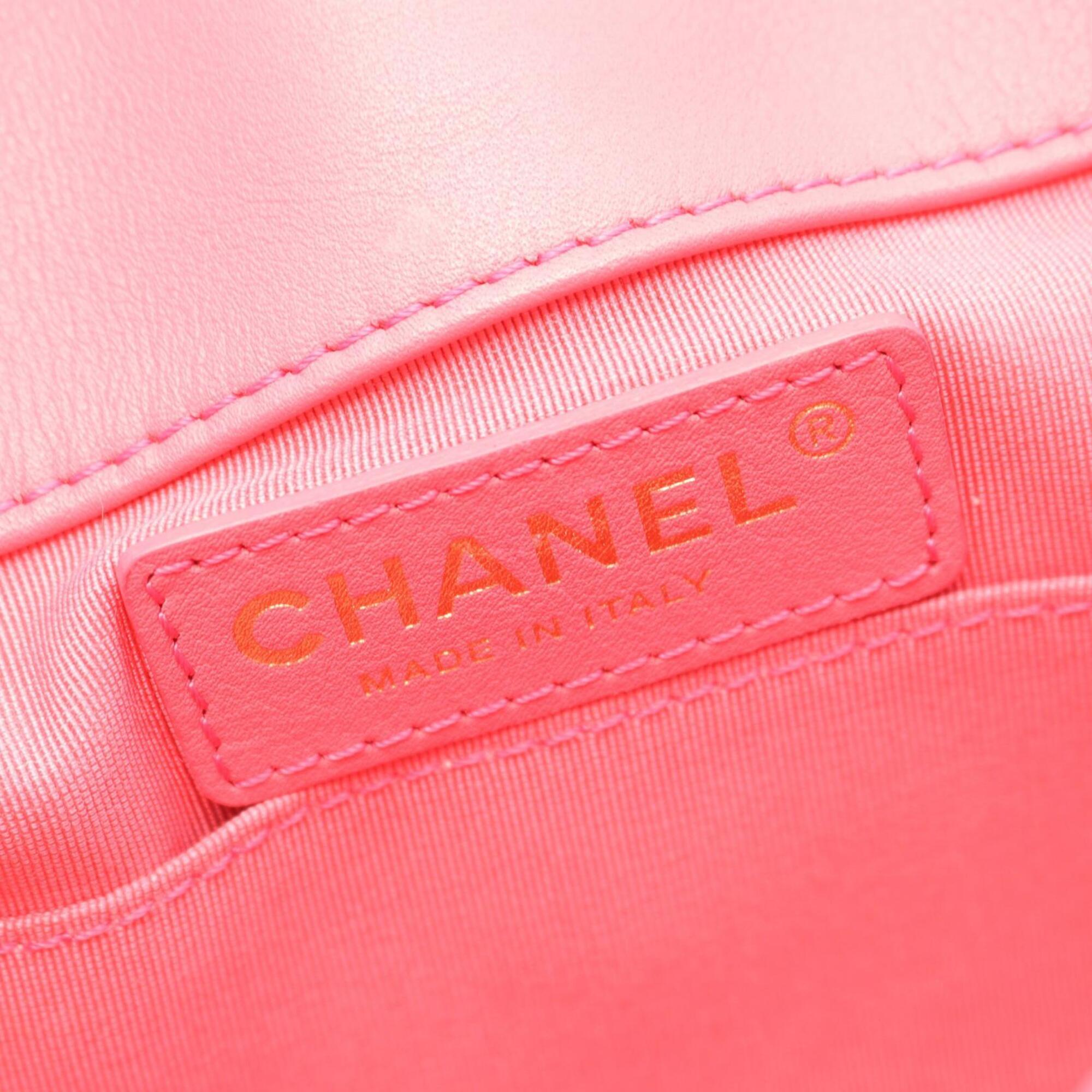 Chanel Pink Leather Handbag Shoulder Bag (Pre-Owned)