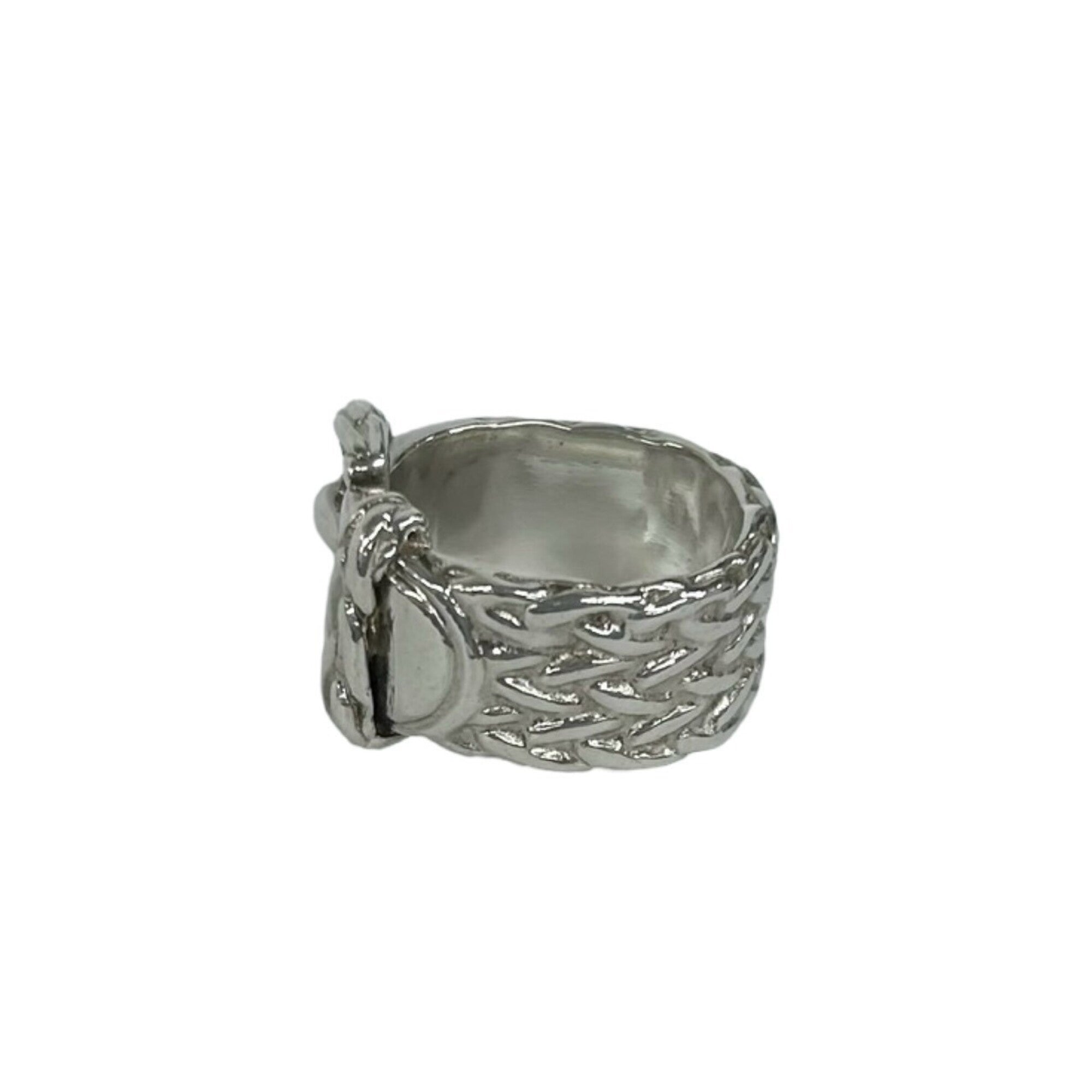 Hermes Silver Silver 925 Band Ring (Pre-Owned)