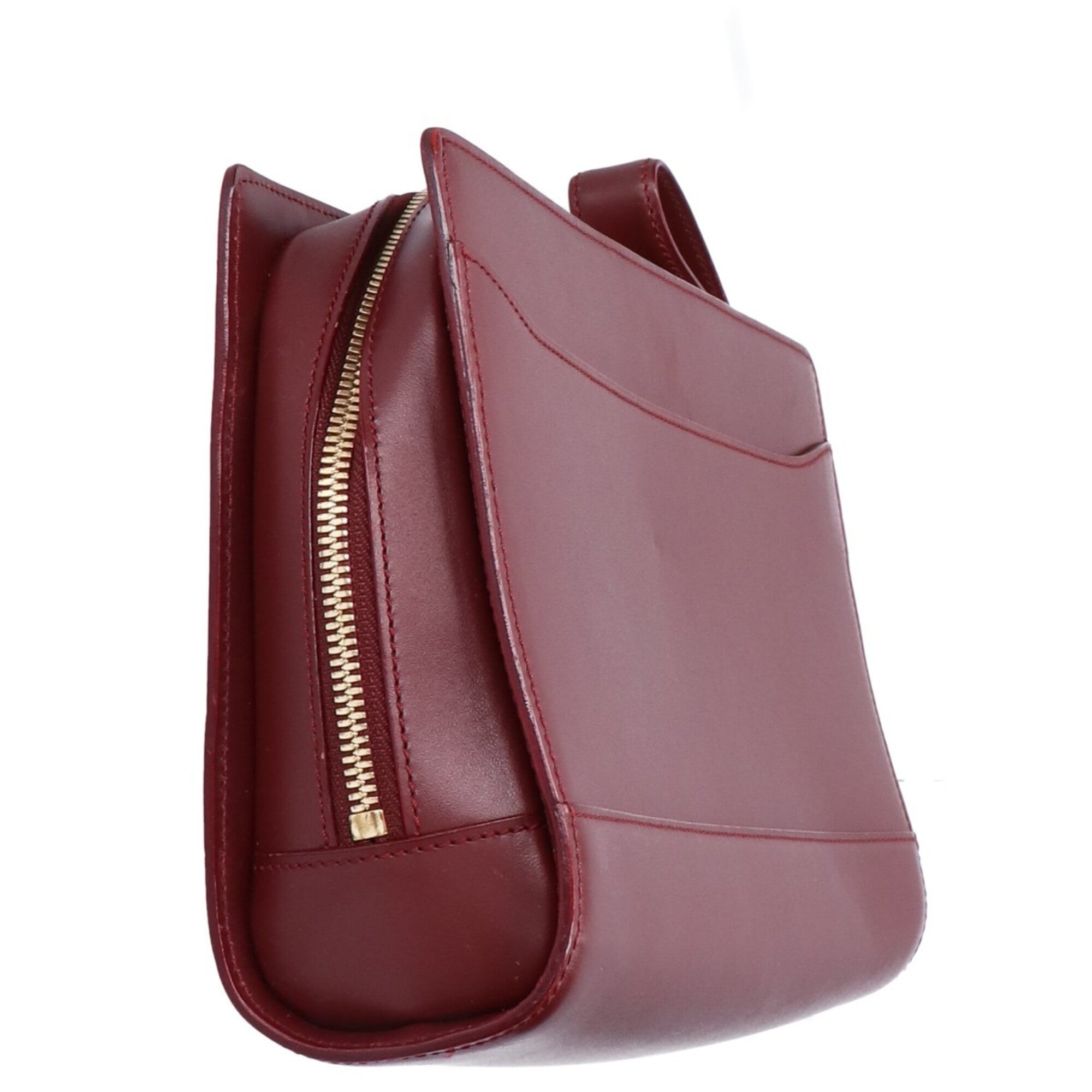 Cartier Bordeaux Leather Clutch Bag (Pre-Owned)