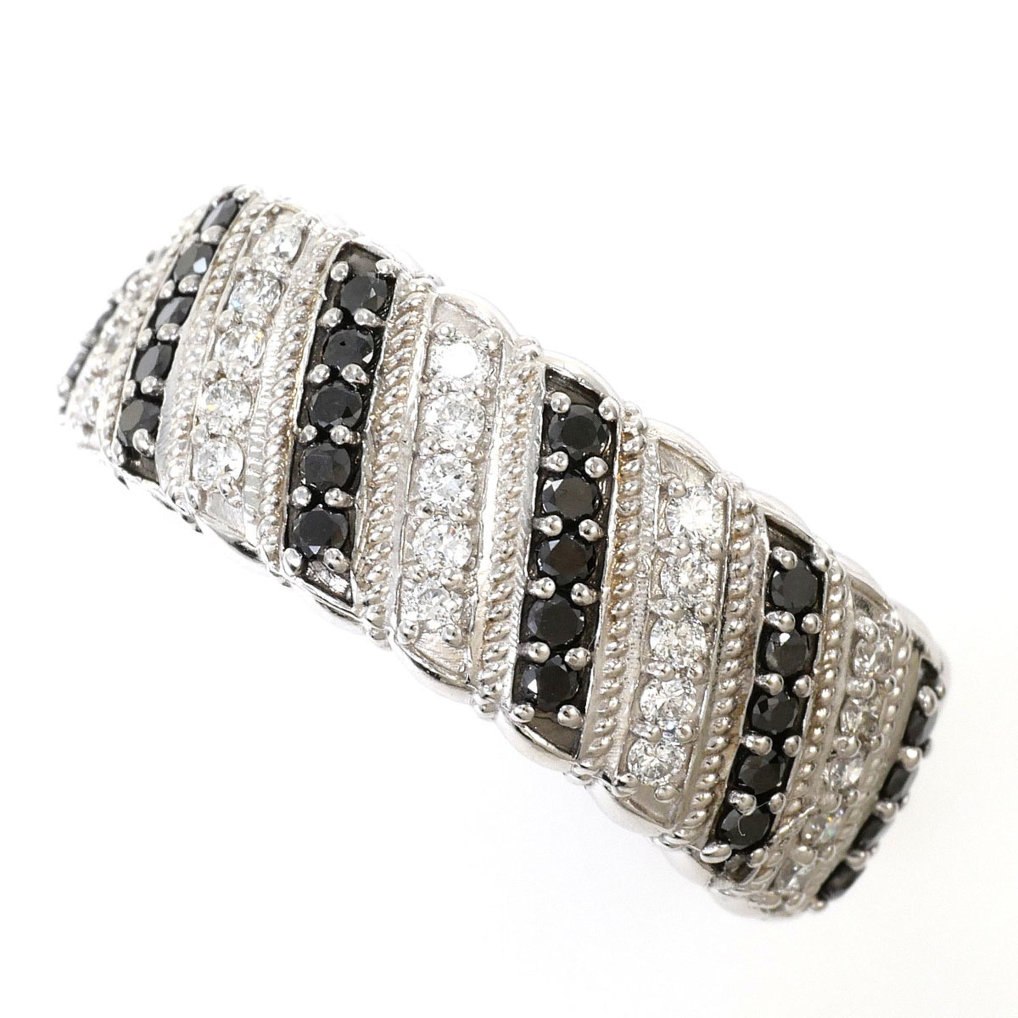 Unbranded Black White Gold Band Ring (Pre-Owned)