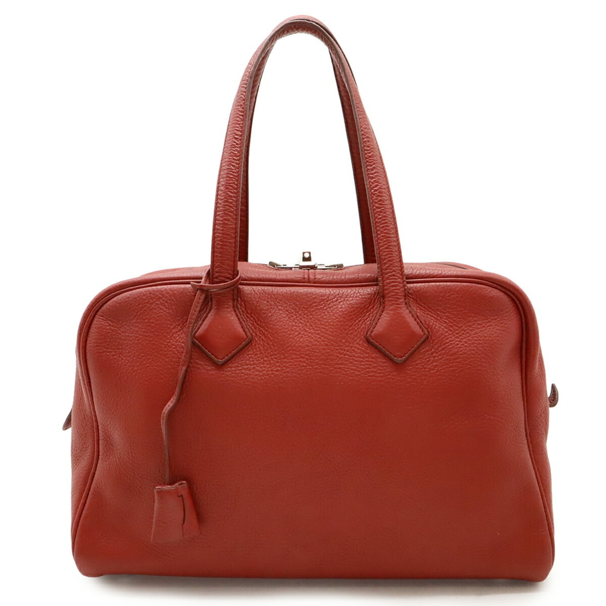 Hermes Red Color Taurillon Clemence Leather Handbag Shoulder Bag (Pre-Owned)