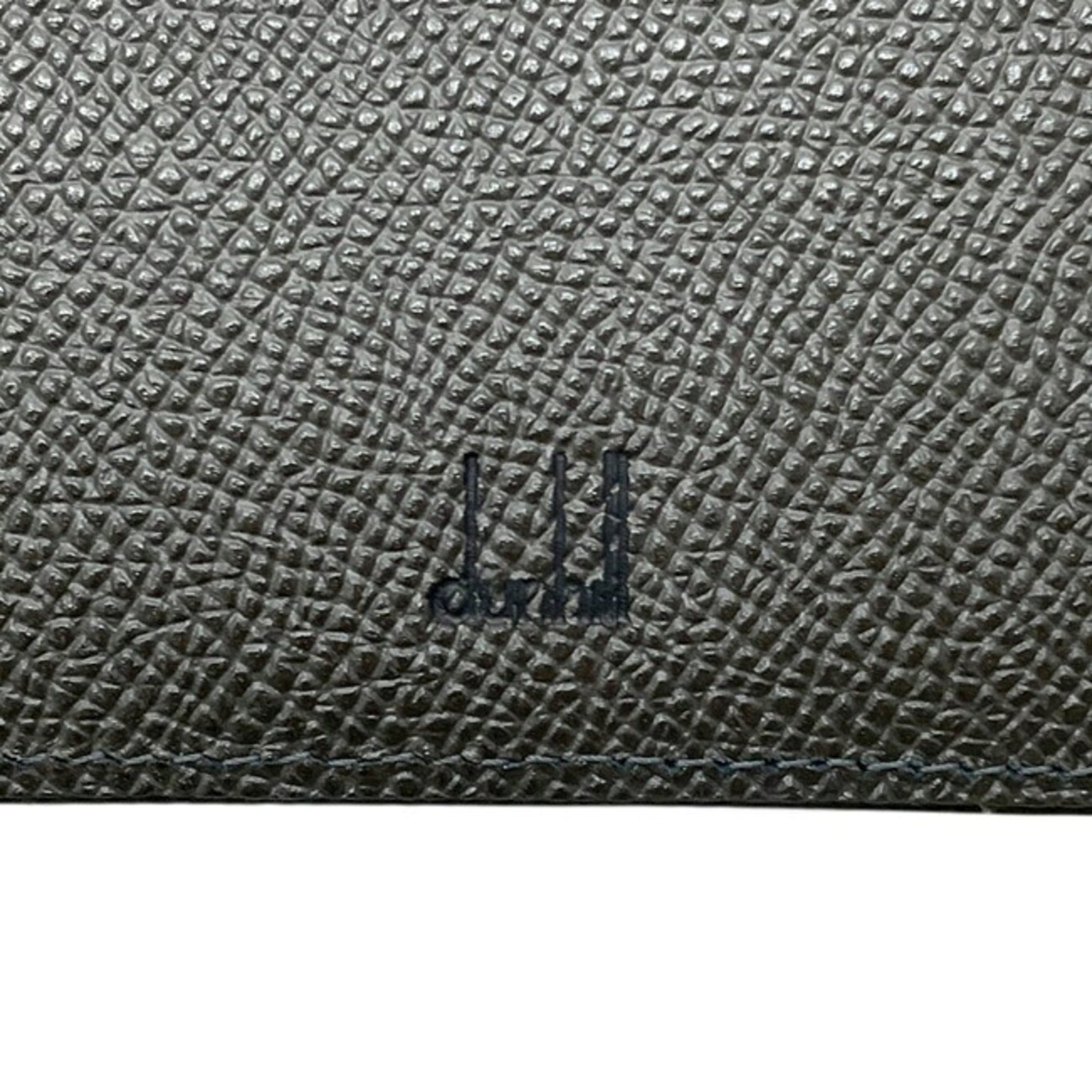 Dunhill Khaki Leather Long Wallet (Bi-Fold) (Pre-Owned)