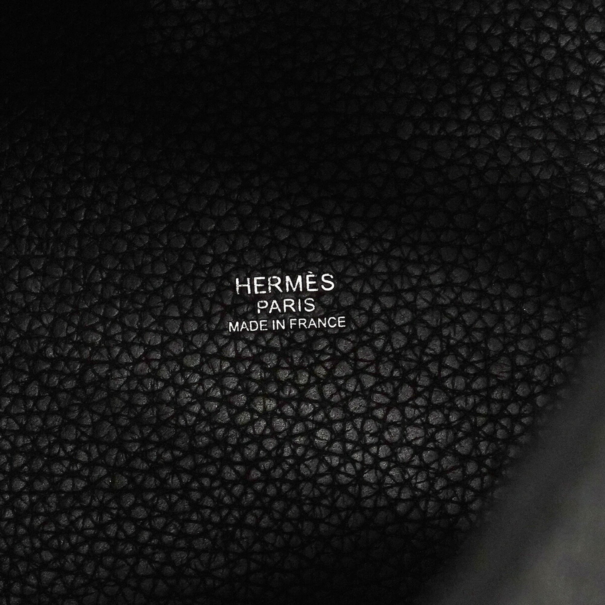 Hermes Black Taurillon Clemence Leather Handbag (Pre-Owned)