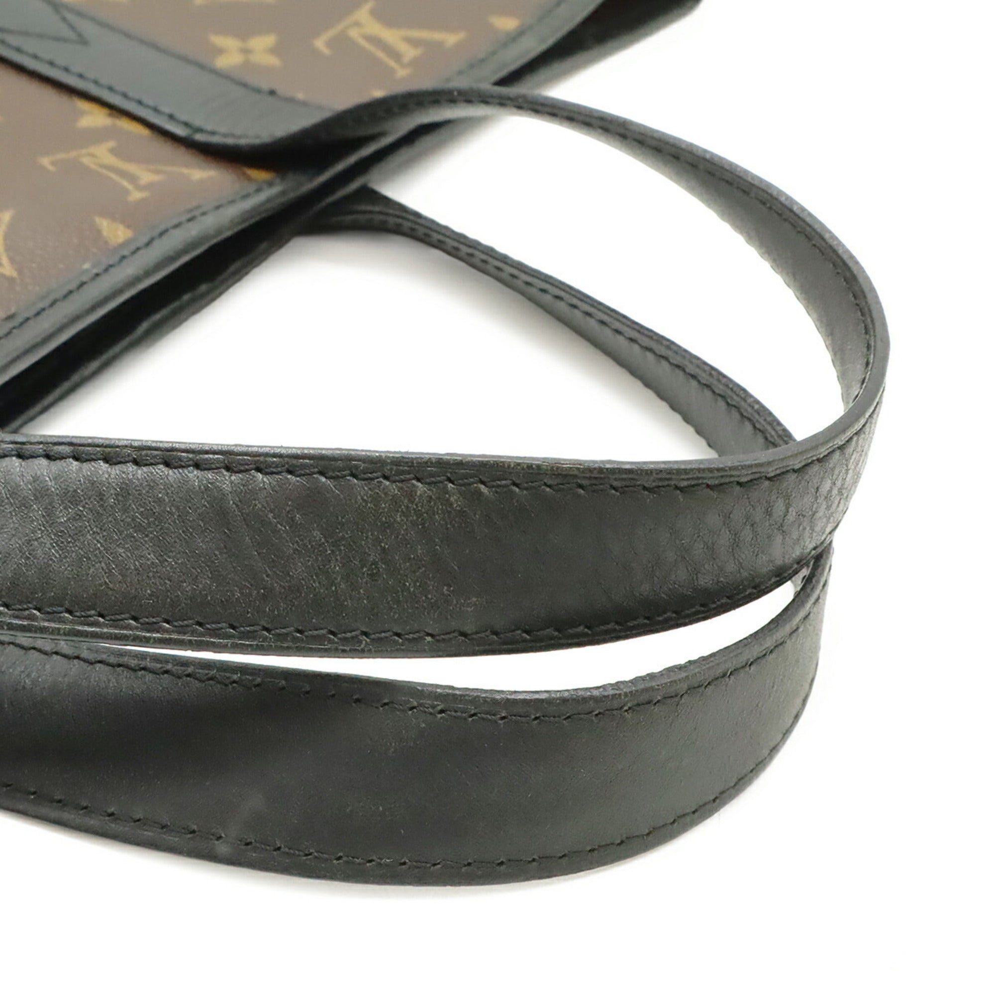 Louis Vuitton Monogram Black Brown Monogram Leather Shoulder Bag Tote Bag (Pre-Owned)