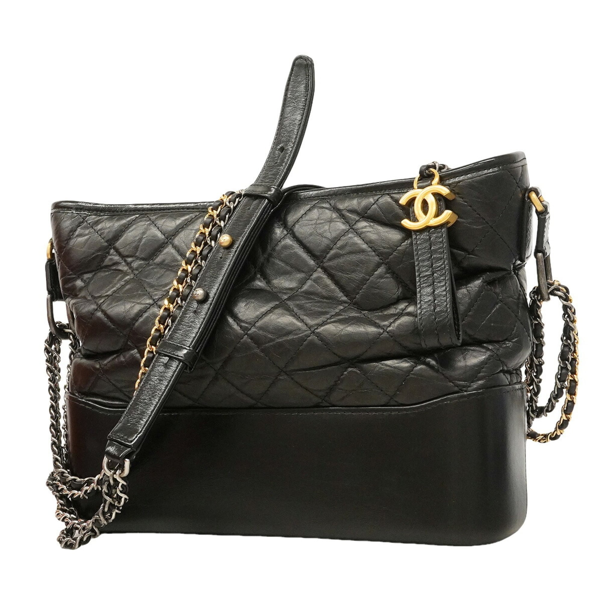Chanel Black Leather Shoulder Bag (Pre-Owned)