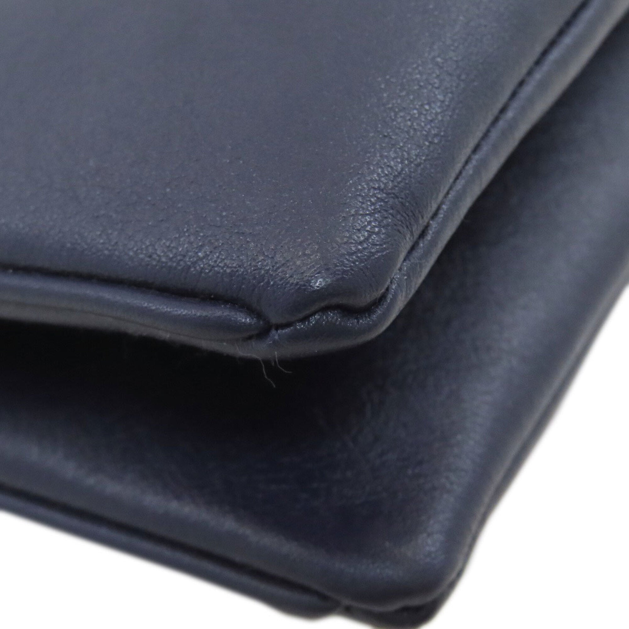 Bally Navy Leather Shoulder Bag (Pre-Owned)