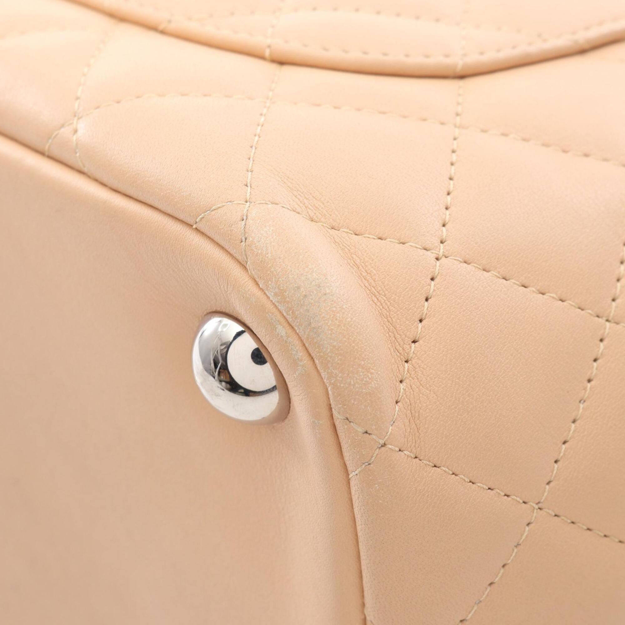 Chanel Beige Yellow Leather Handbag Tote Bag (Pre-Owned)