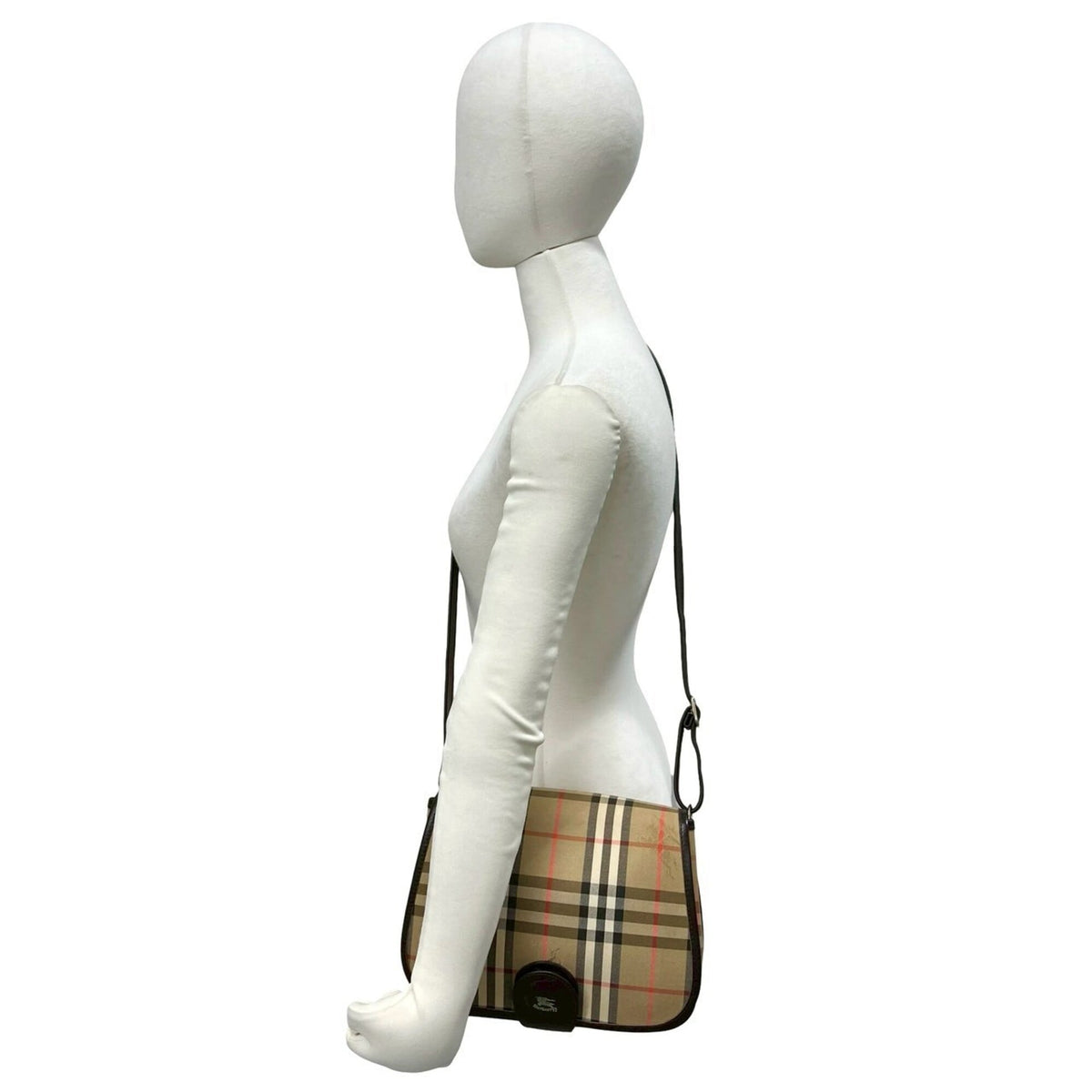 Burberry Beige Brown Canvas Pochette Shoulder Bag (Pre-Owned)