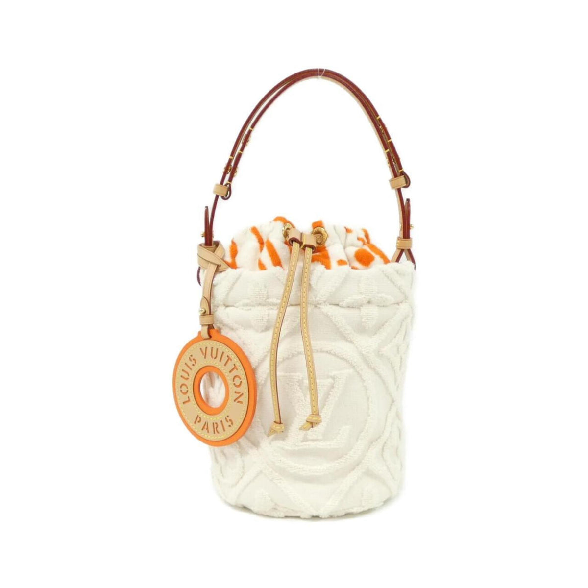 Louis Vuitton White Jacquard Cotton Handbag (Pre-Owned)