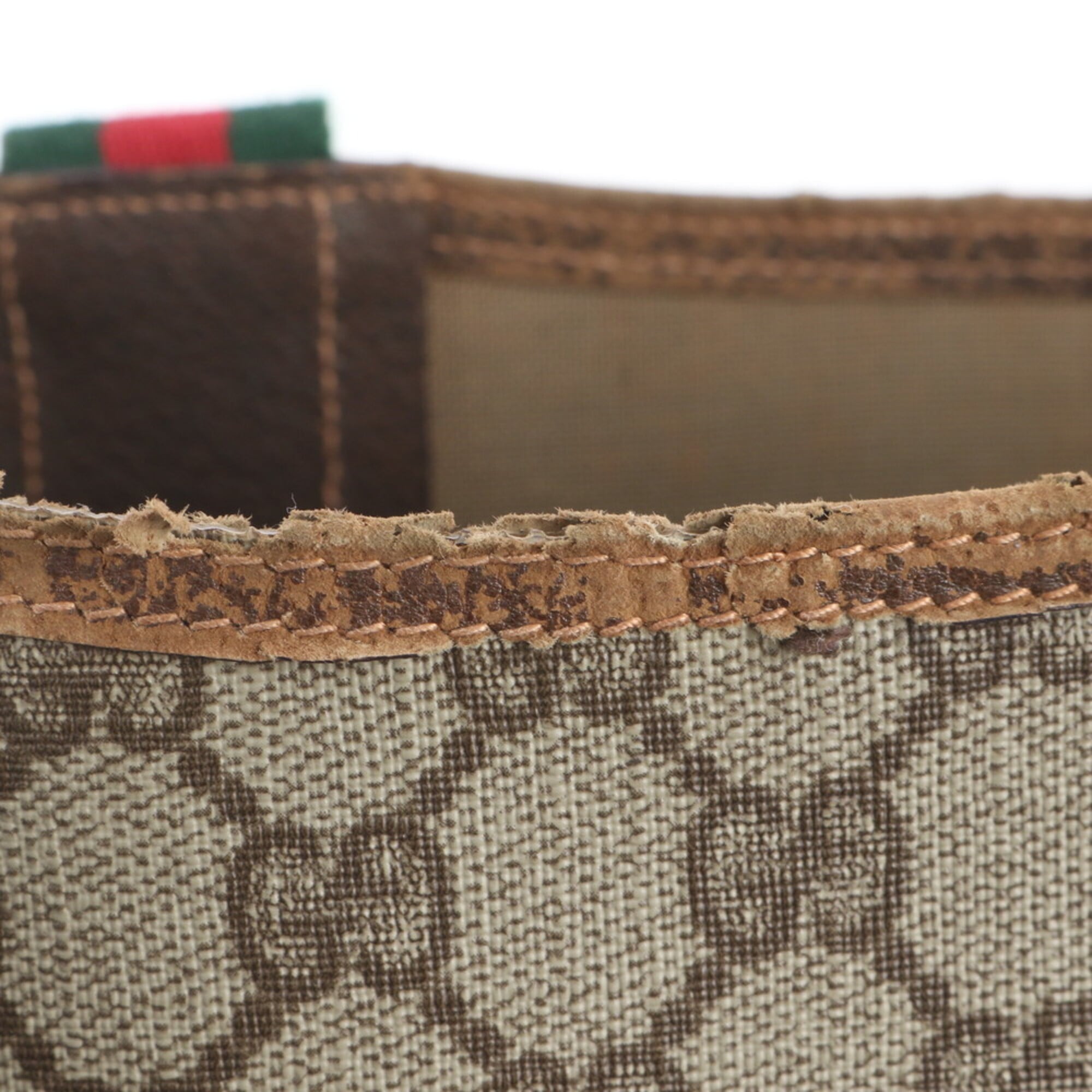 Gucci Beige Brown Leather Coated Canvas Shoulder Bag Tote Bag (Pre-Owned)