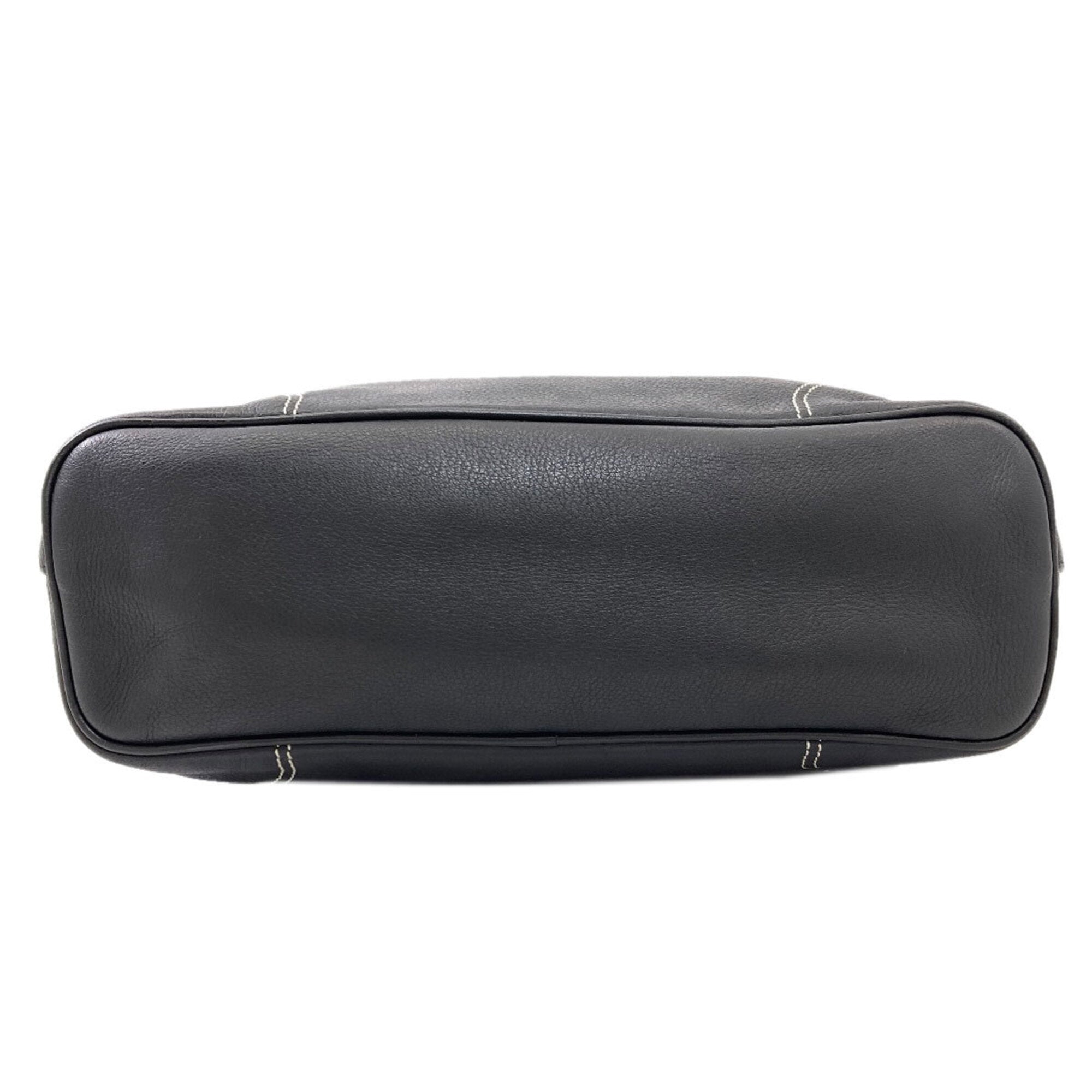 Longchamp Black Leather Shoulder Bag (Pre-Owned)
