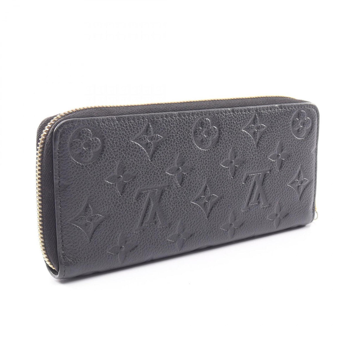 Louis Vuitton Black Noir Leather Long Wallet (Bi-Fold) (Pre-Owned)