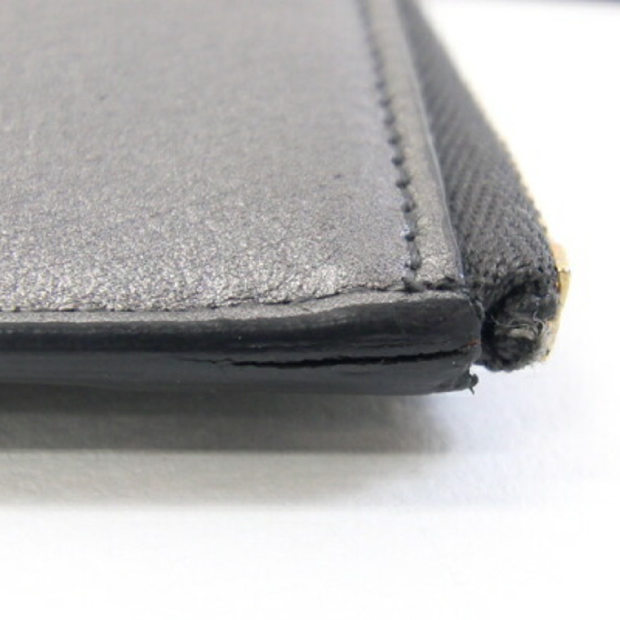 Bvlgari Silver Gray Leather Coin Purse/Coin Case (Pre-Owned)
