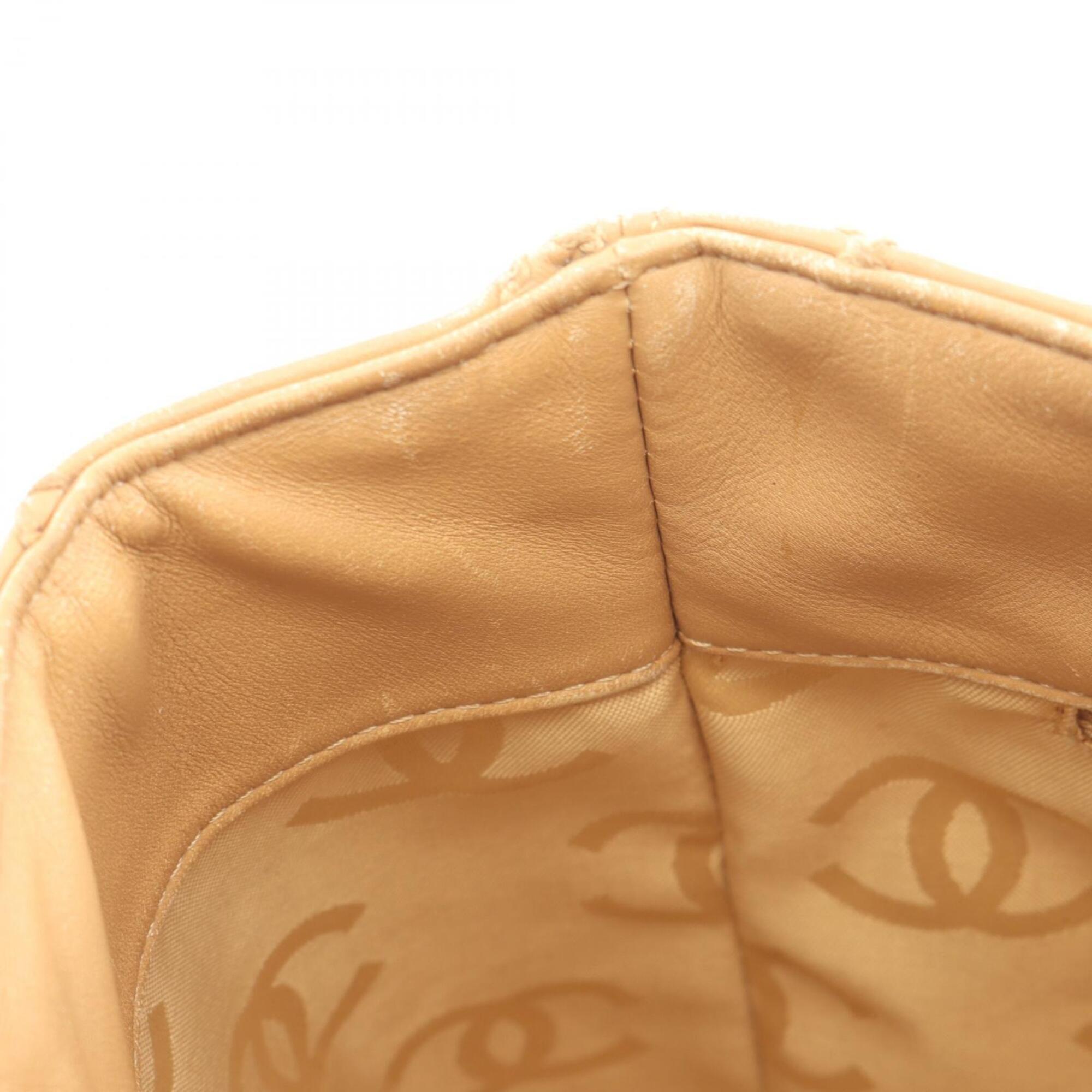 Chanel Beige Leather Handbag Tote Bag (Pre-Owned)