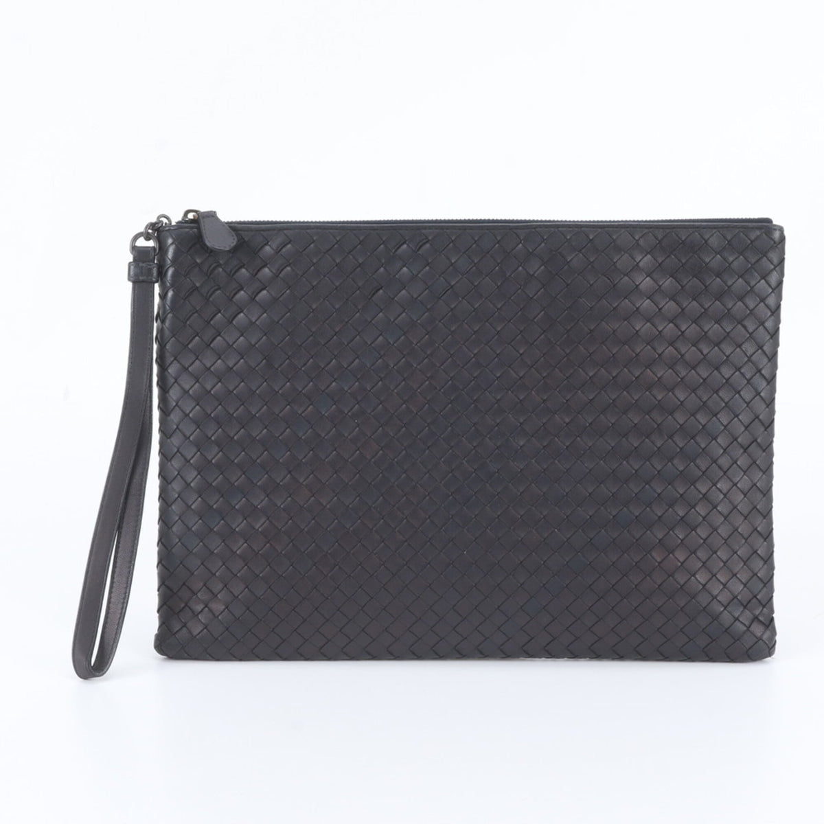 Bottega Veneta Black Leather Clutch Bag Pouch (Pre-Owned)