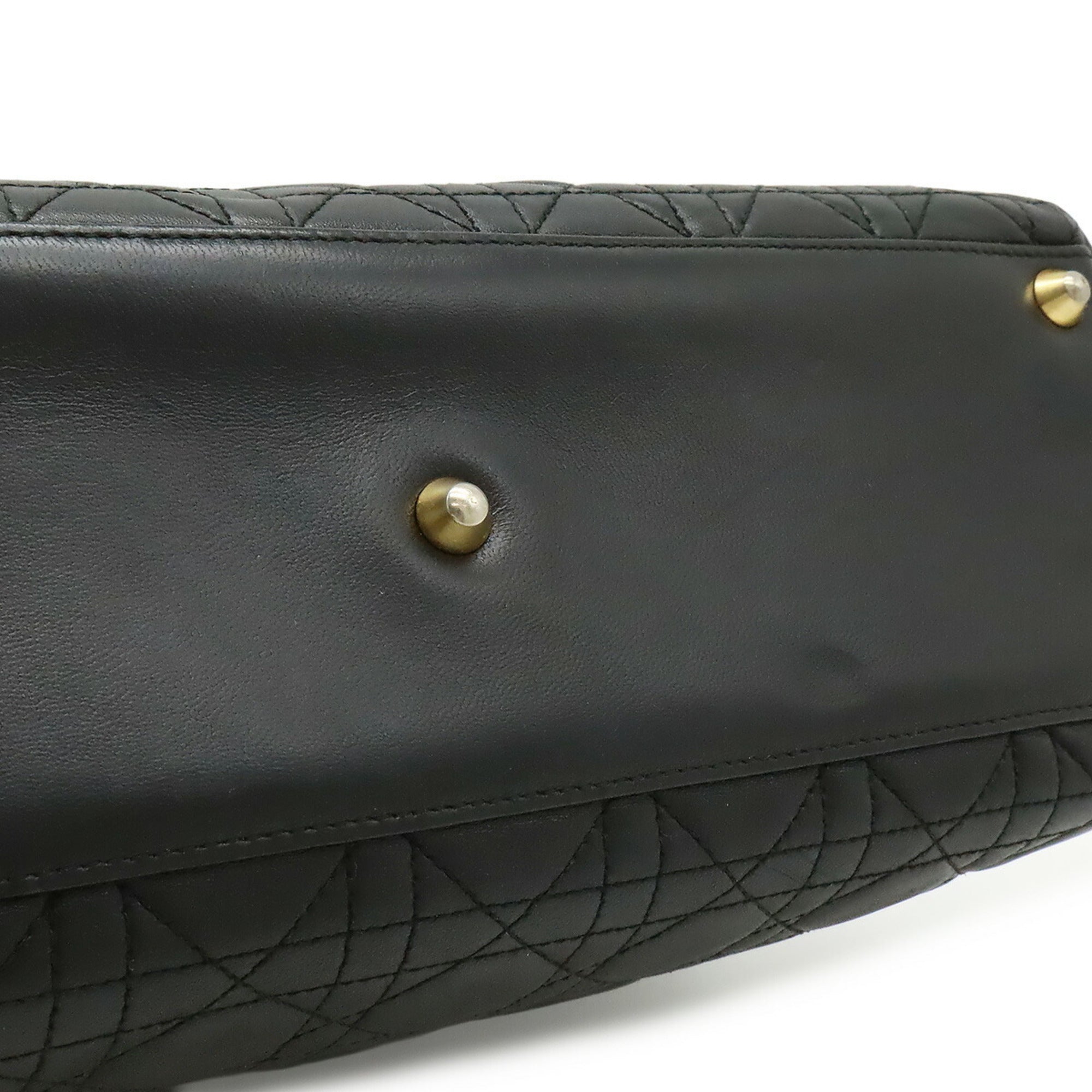 Christian Dior Black Leather Handbag Shoulder Bag (Pre-Owned)