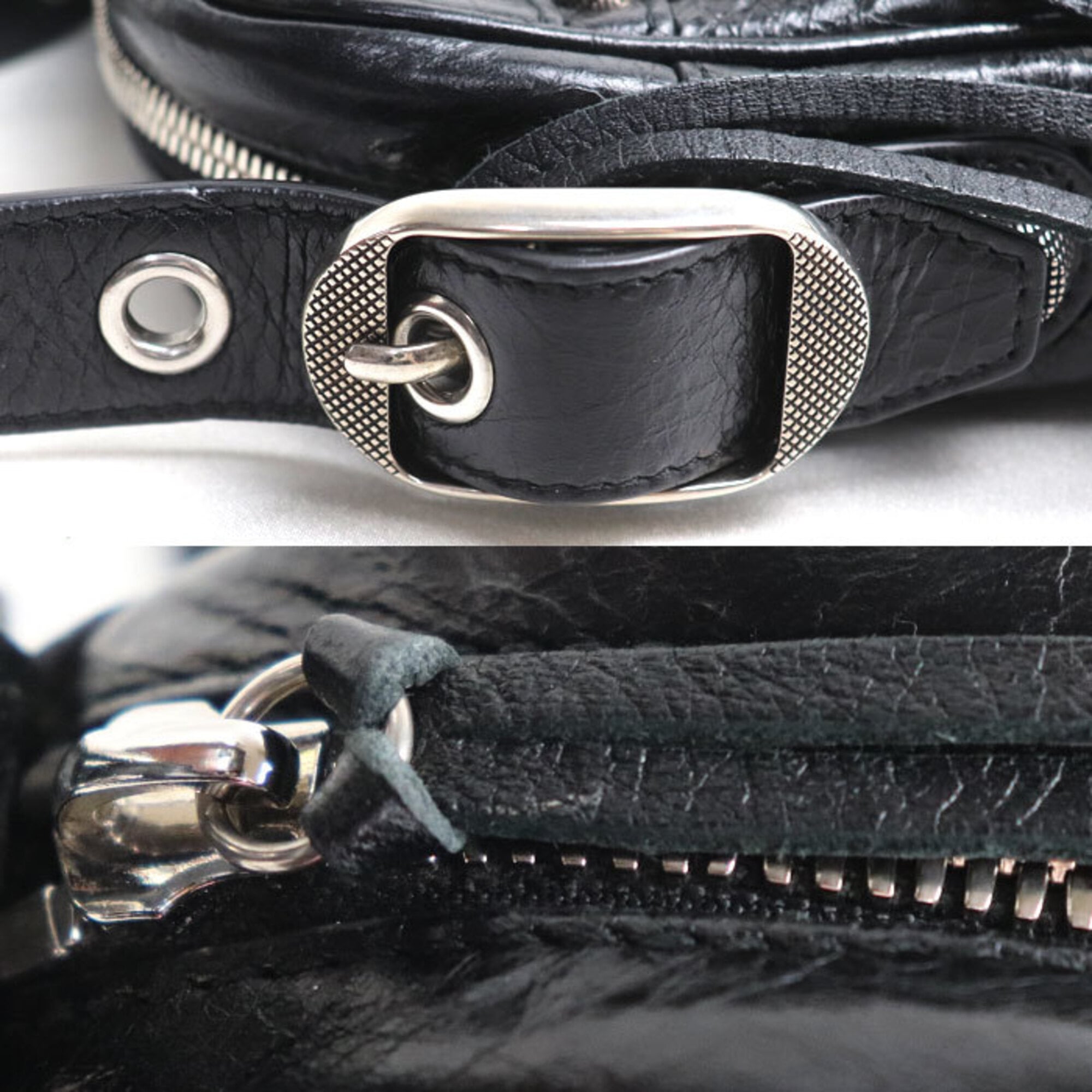 Balenciaga Black Leather Pouch Shoulder Bag (Pre-Owned)