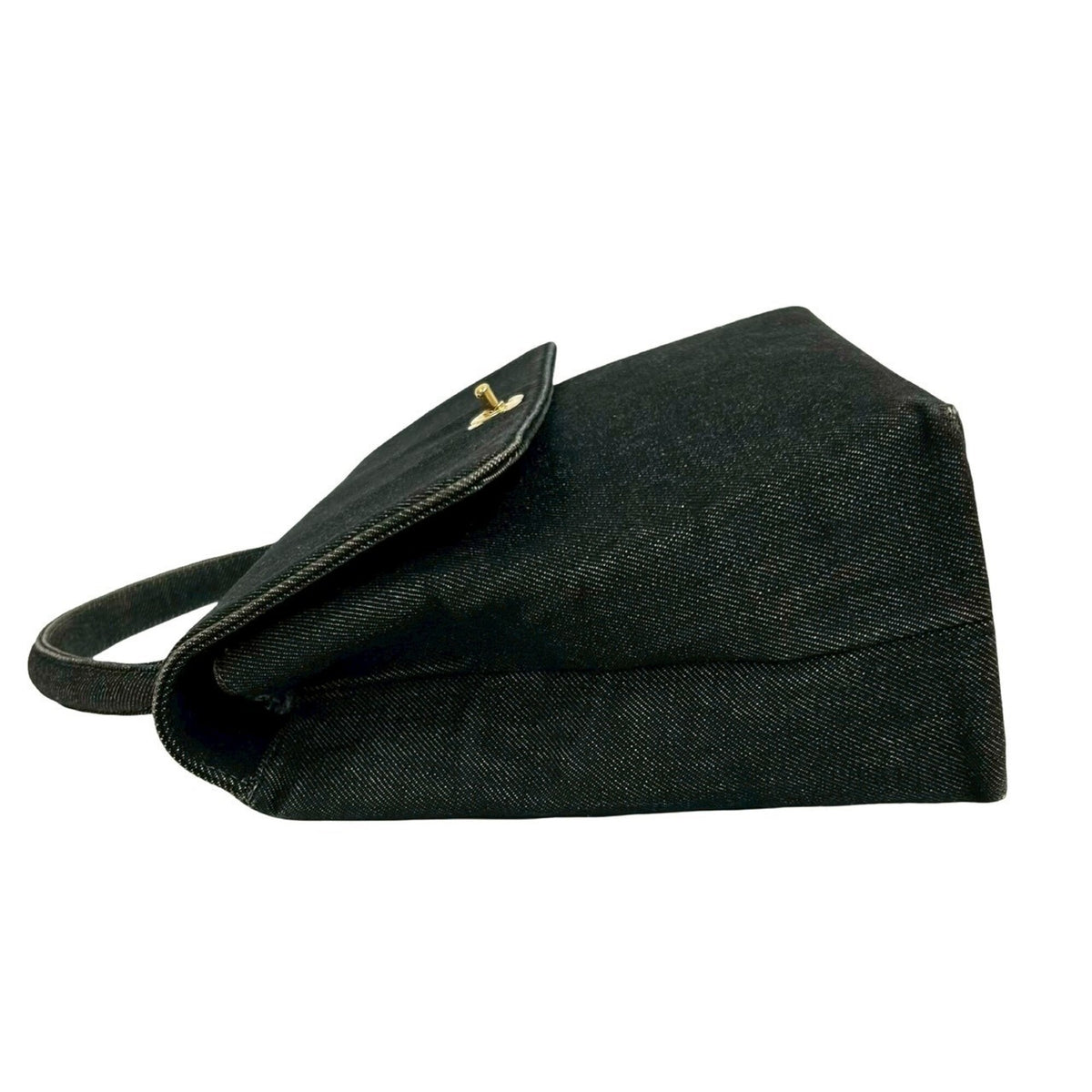 Chanel Black Cotton Leather Handbag Tote Bag (Pre-Owned)