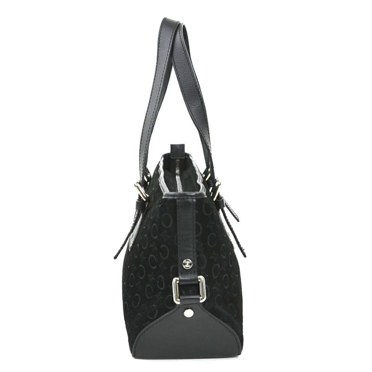 Celine Black Suede Leather Handbag Tote Bag (Pre-Owned)