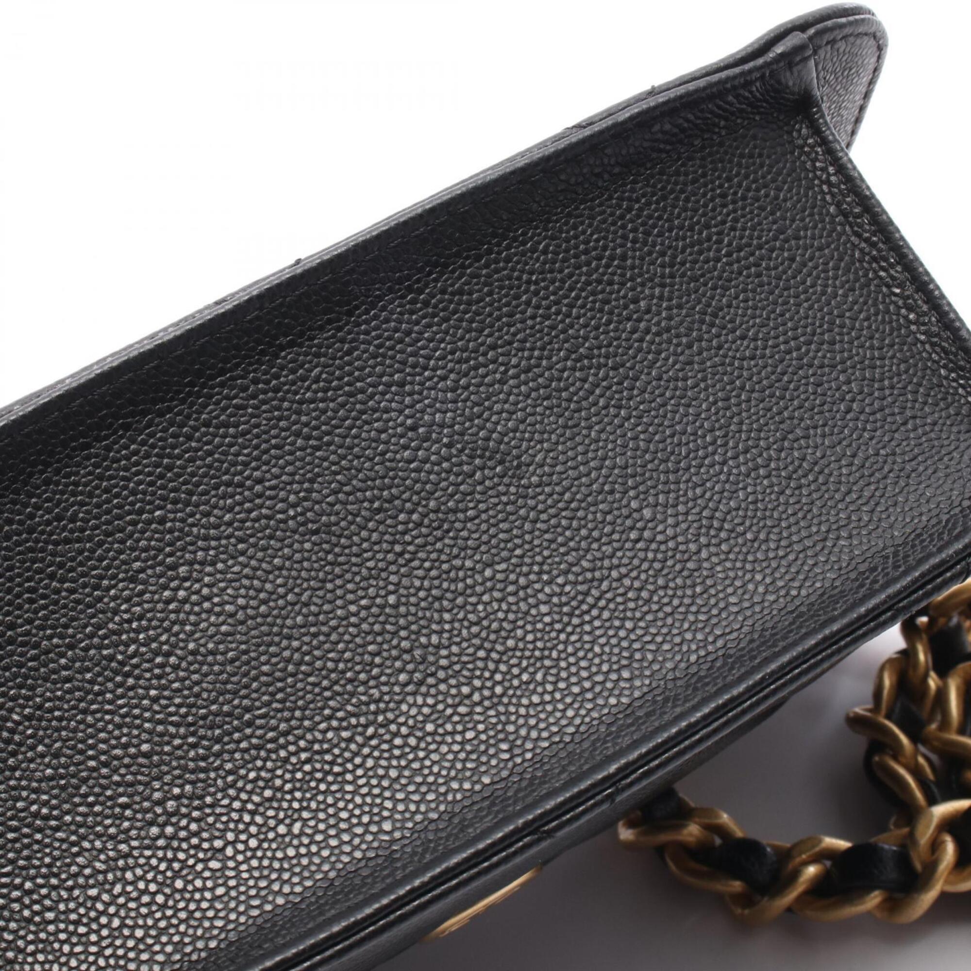 Chanel Matelasse Black Grained Calfskin Handbag Shoulder Bag (Pre-Owned)