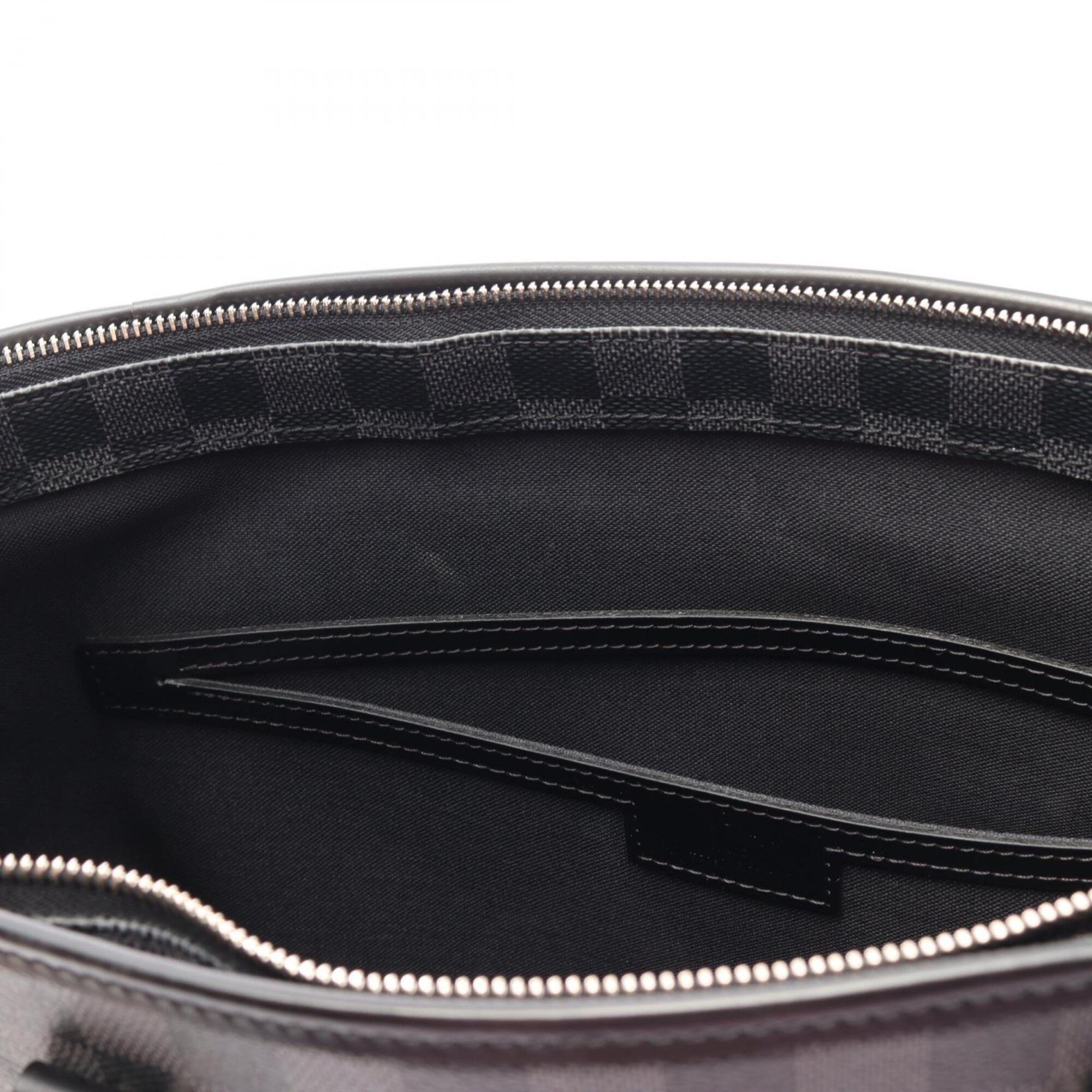Louis Vuitton Black Coated Canvas Leather Handbag Tote Bag (Pre-Owned)