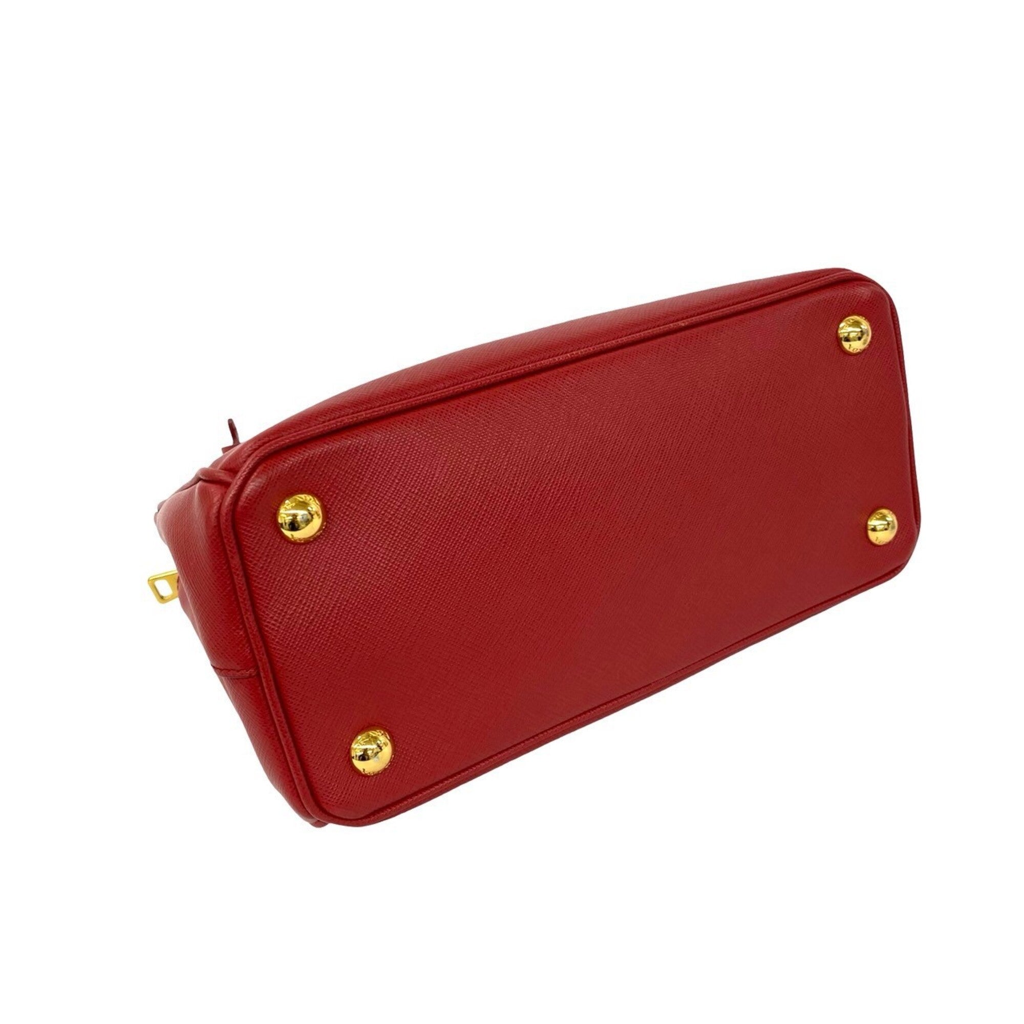 Prada Red Color Leather Handbag Shoulder Bag (Pre-Owned)